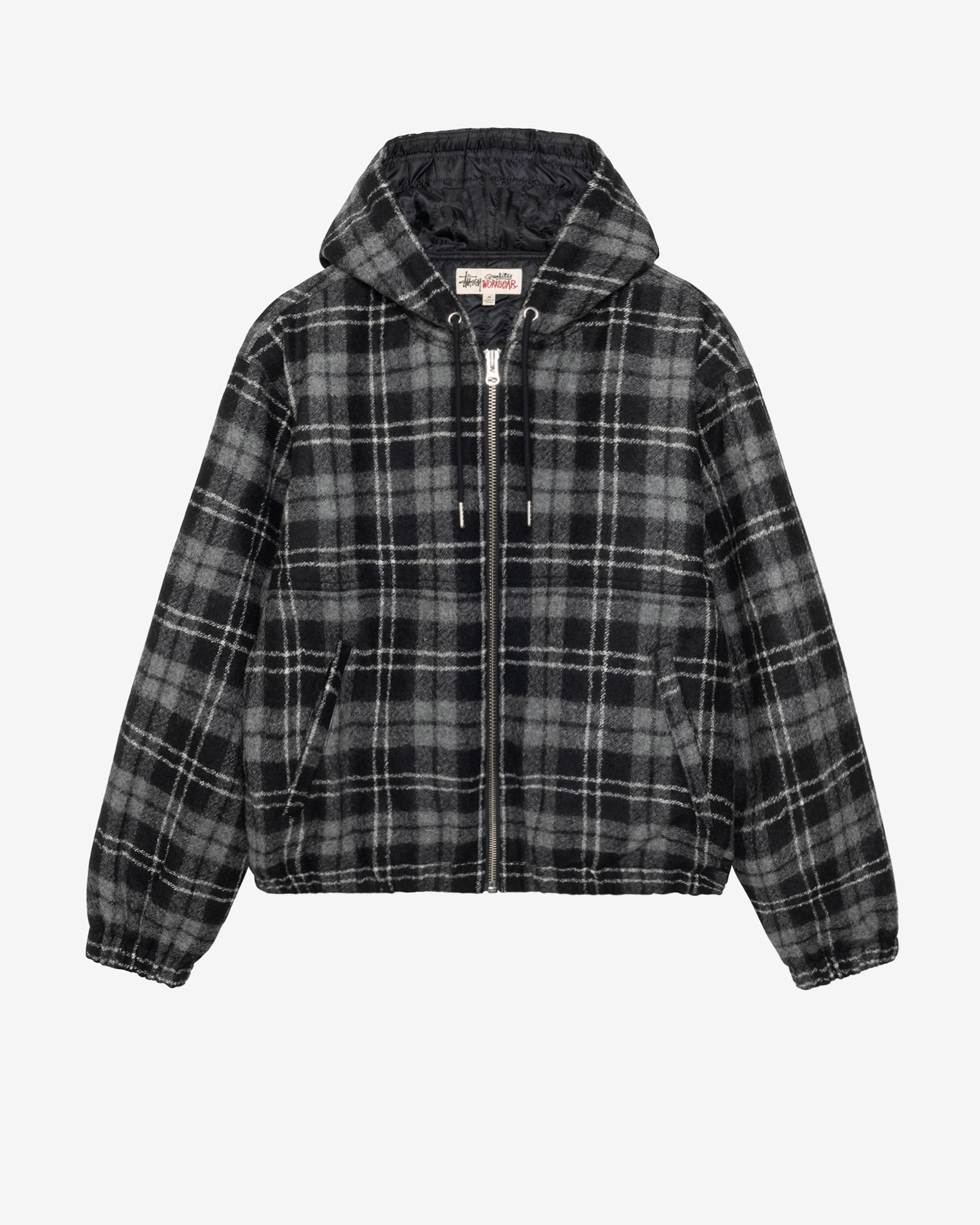 Stüssy: Men's Work Jacket Wool Plaid (Charcoal) | DSML E-SHOP