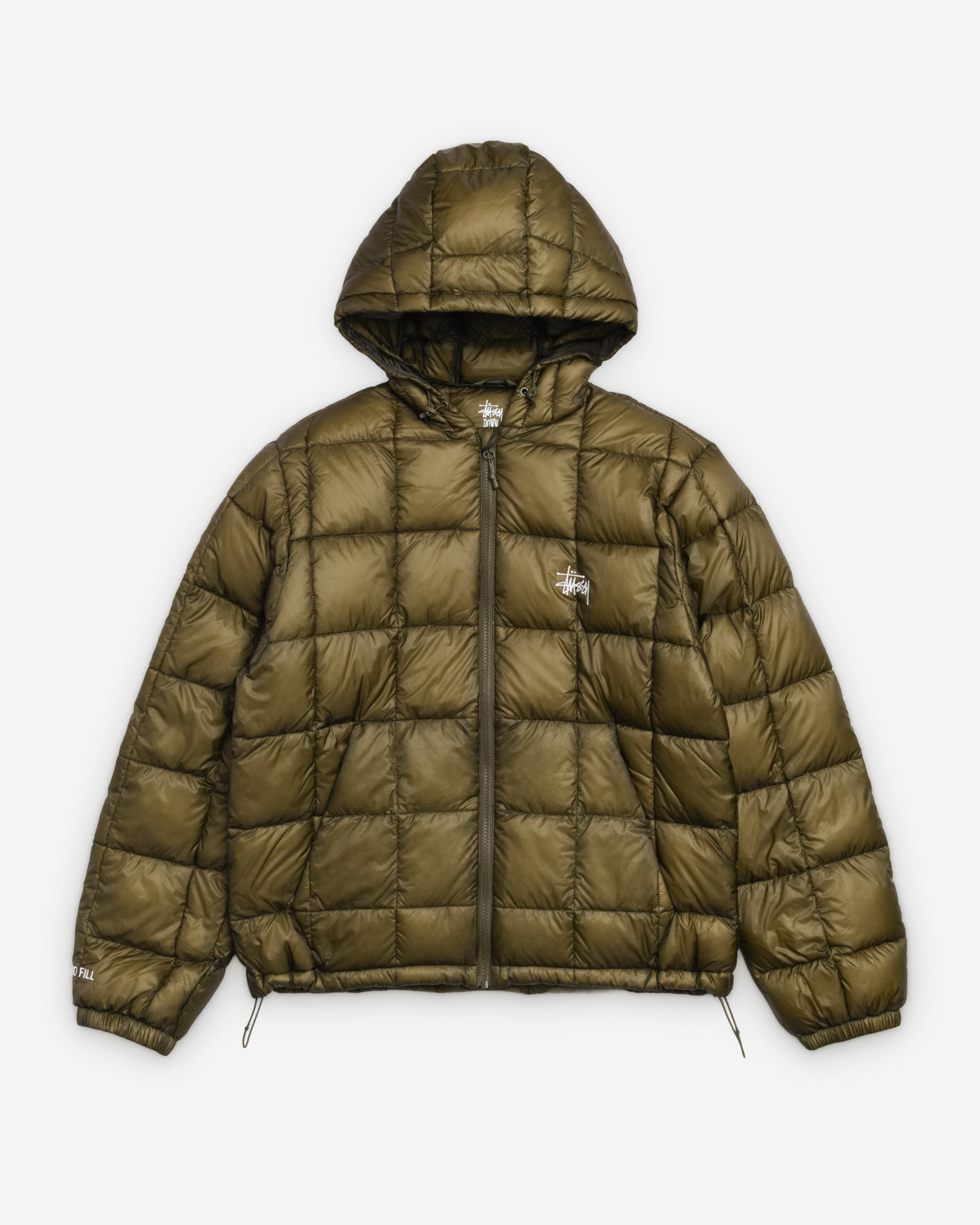 Stüssy: Men's Midweight Hooded Puffer (Olive) | Dover Street