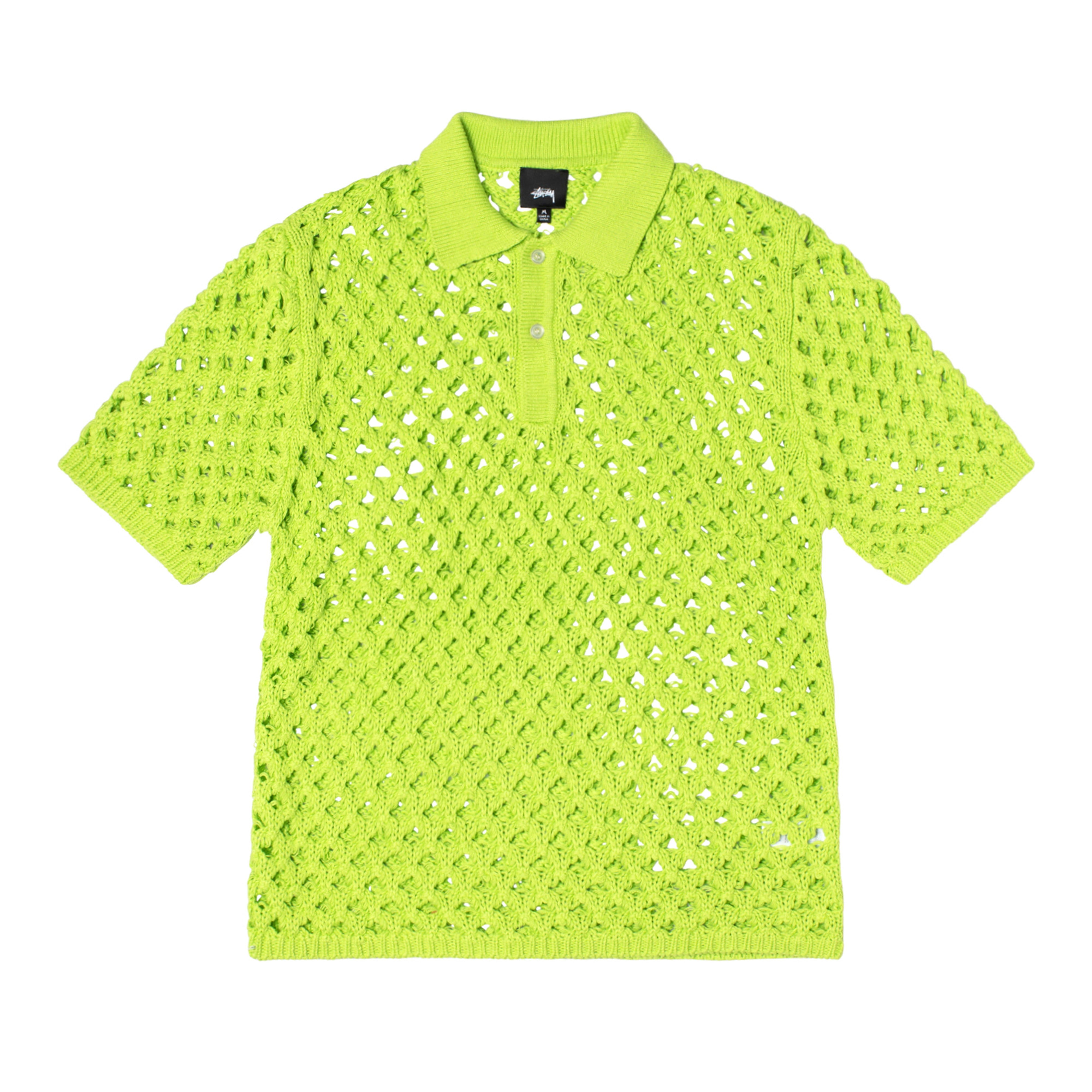 Stüssy - Big Mesh Polo Sweater - (Lime)