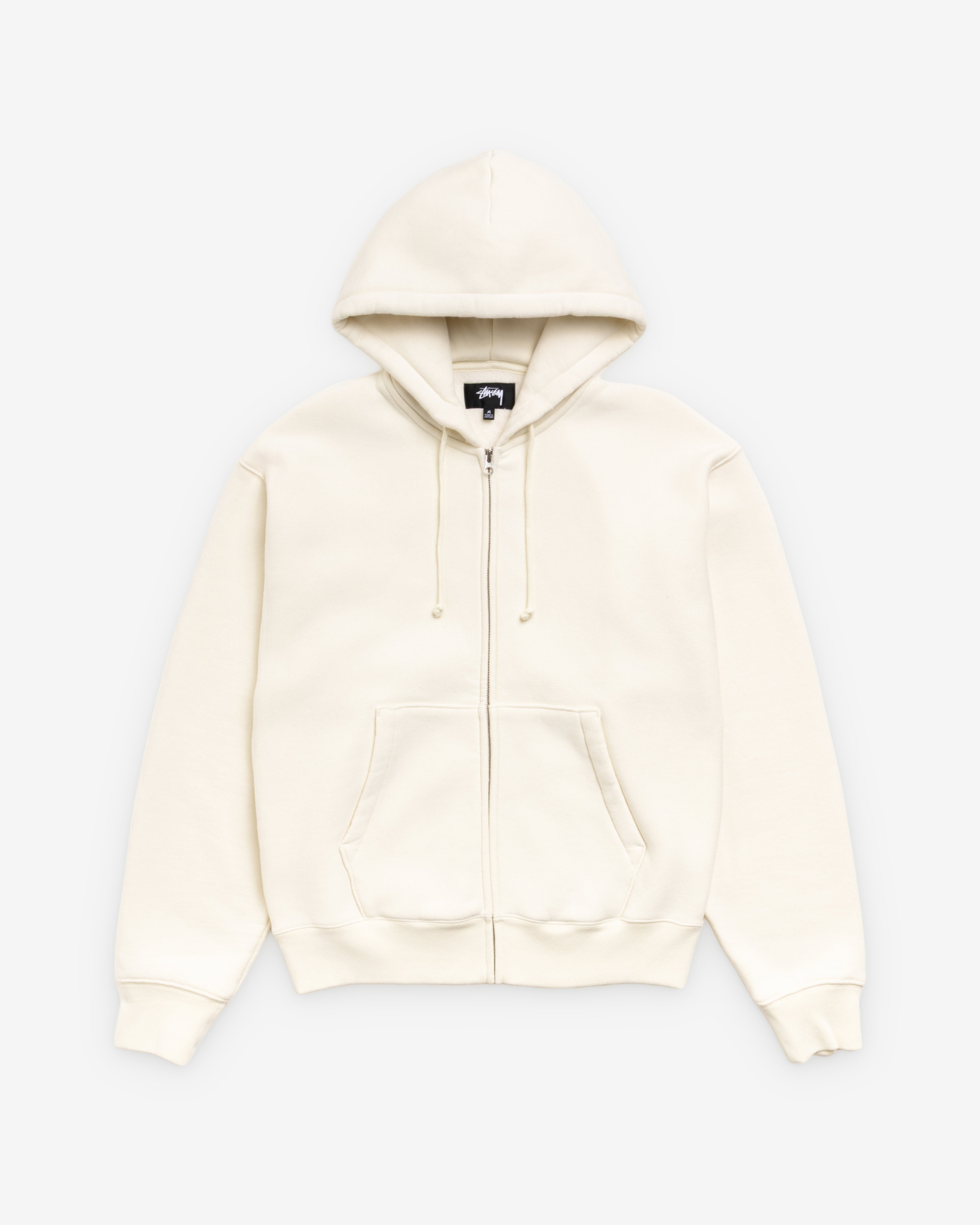 Stüssy: Men's Cursive Applique Zip Hood (Natural) | Dover Street