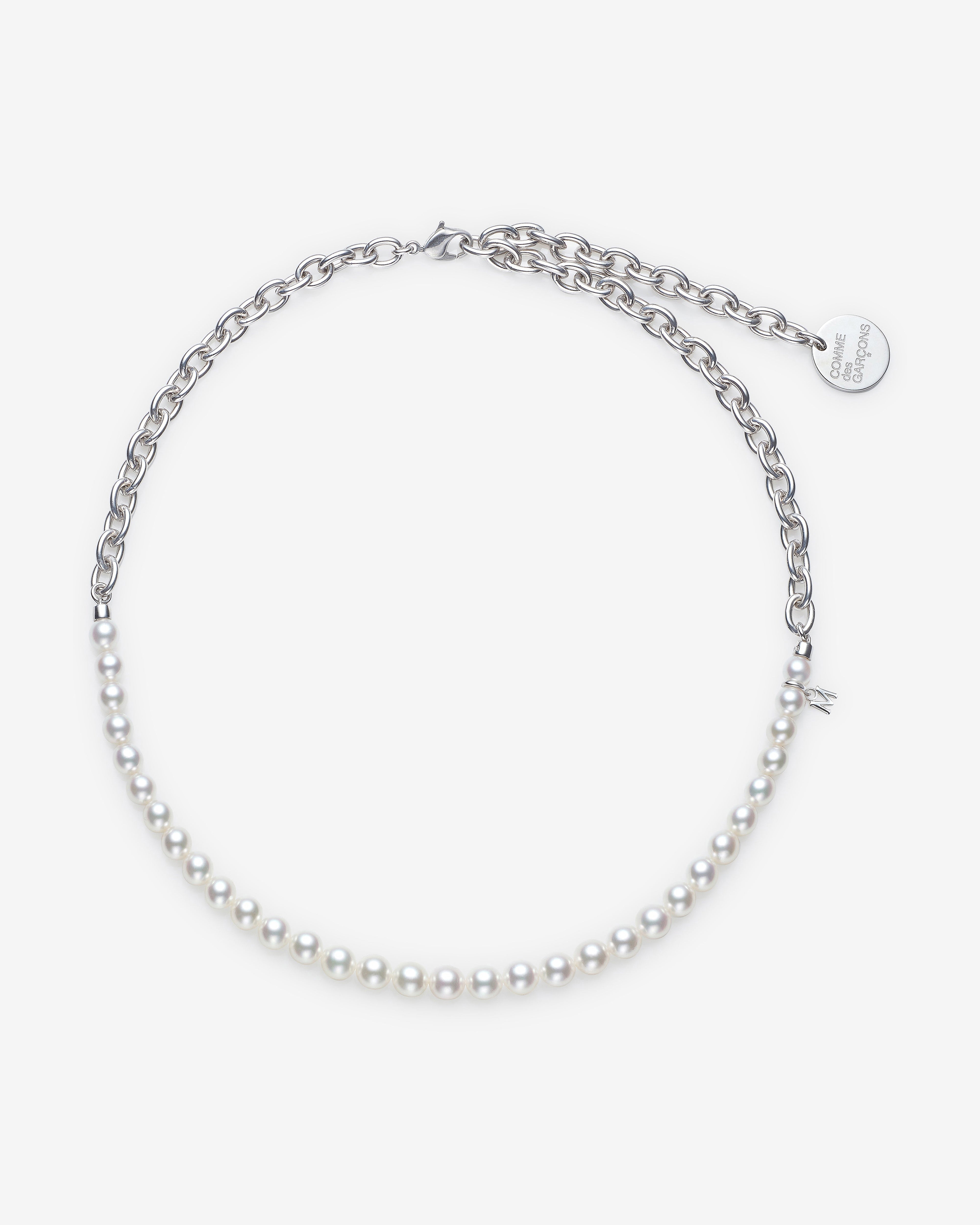 Comme des Garçons: Mikimoto Pearl Necklace (Silver) | Dover Street
