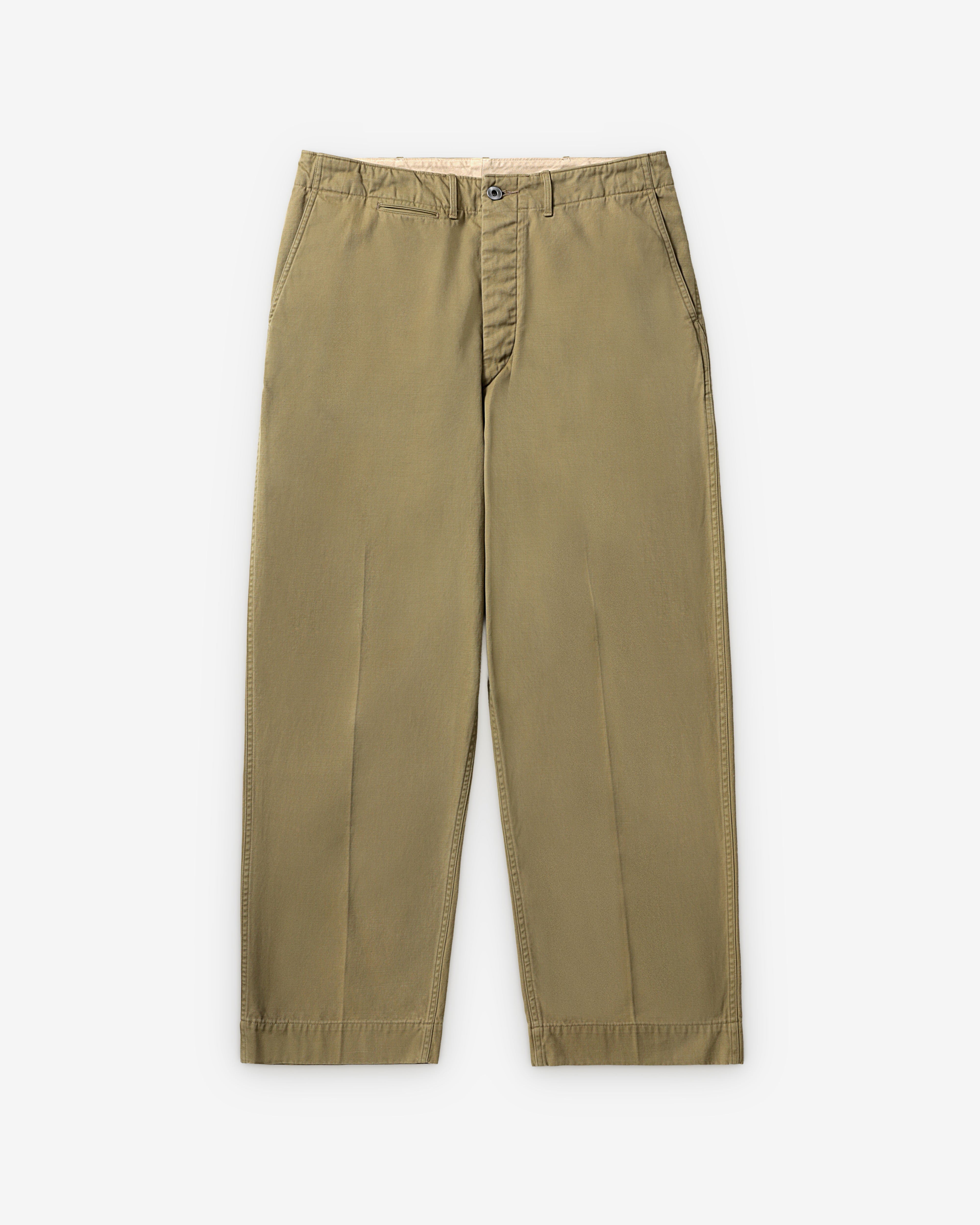 A.Presse: Men's Vintage Chino Trousers (Beige) | Dover Street
