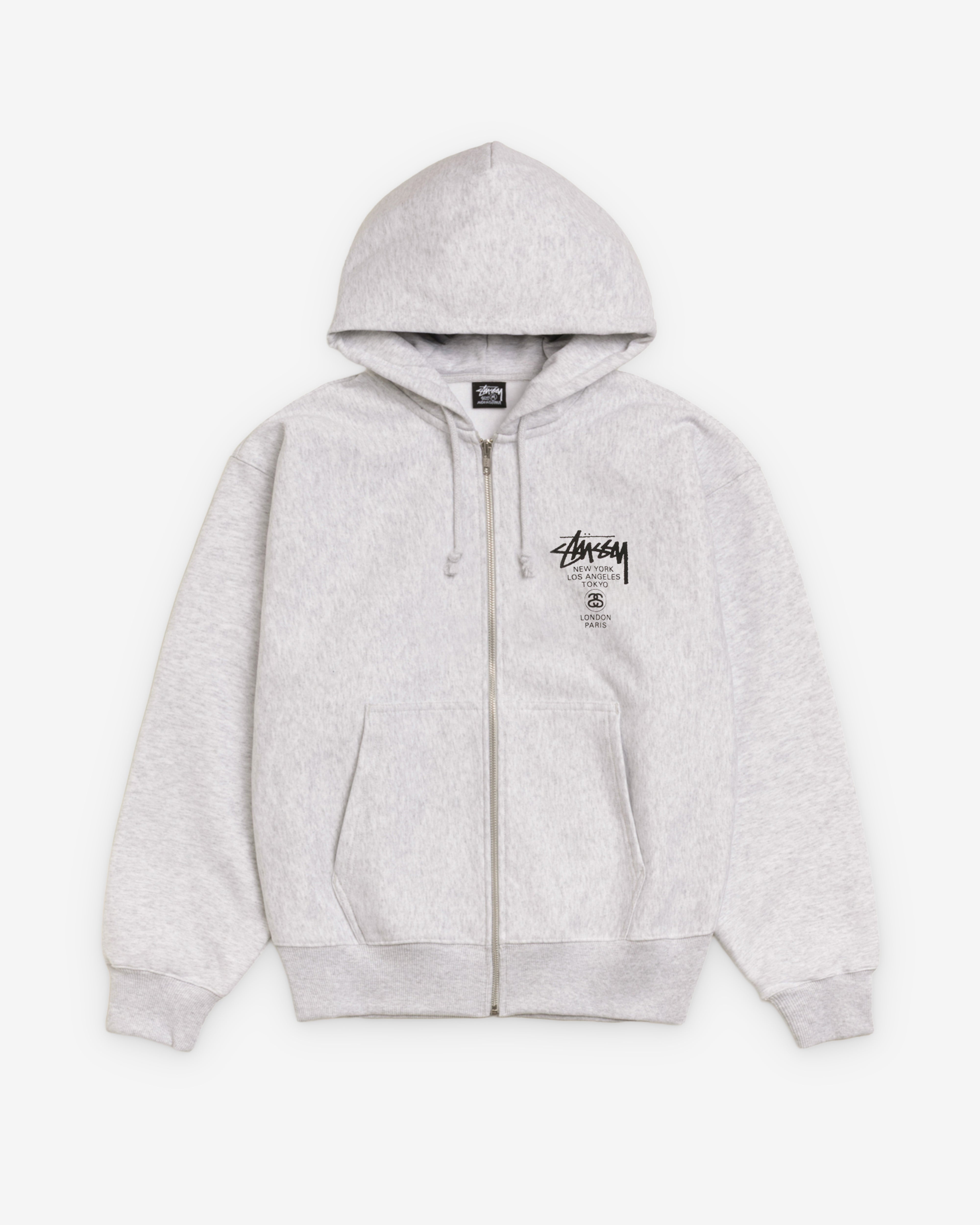 Stüssy: World Tour Zip Hood (Ash Heather) | Dover Street Market London