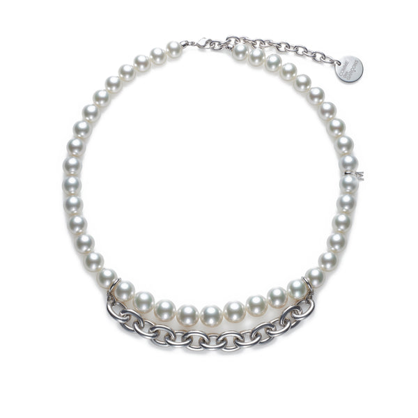 Comme des Garçons - Mikimoto Chain Necklace - (Silver)