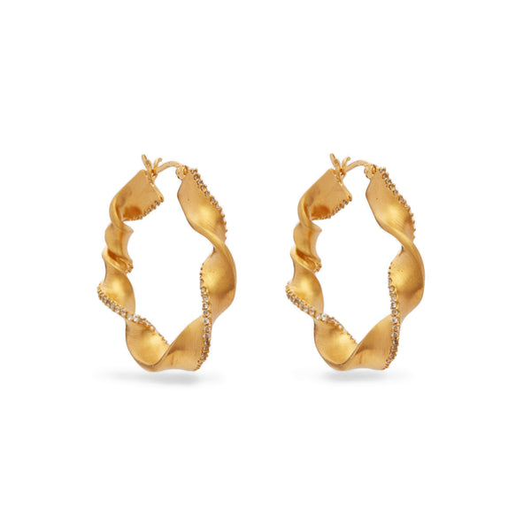 Completedworks - Twisted Hoop Earrings - (Yellow Gold)