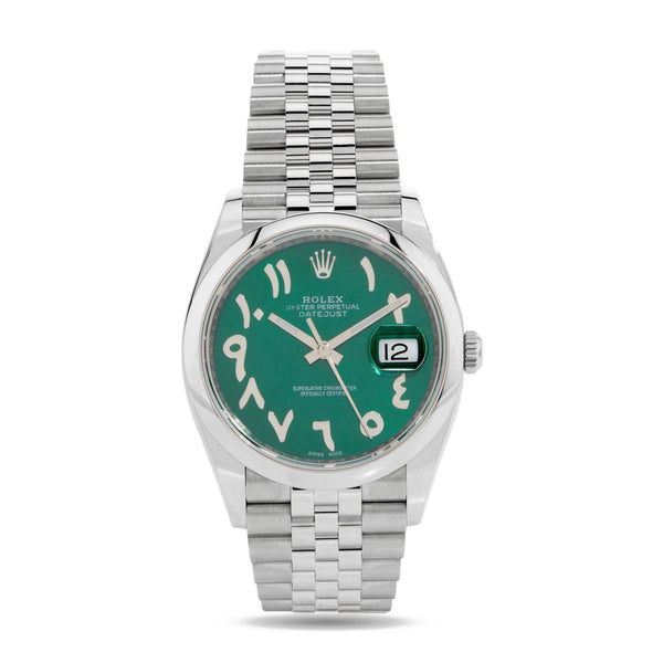 Private Label Dubai Ltd - Customised Rolex Datejust - (Green dial and Arabic markers)