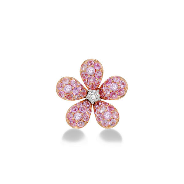 Mio Harutaka - Flower Earring with Pink Sapphires