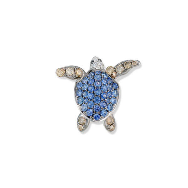 Mio Harutaka - Turtle Earring with Blue Sapphires