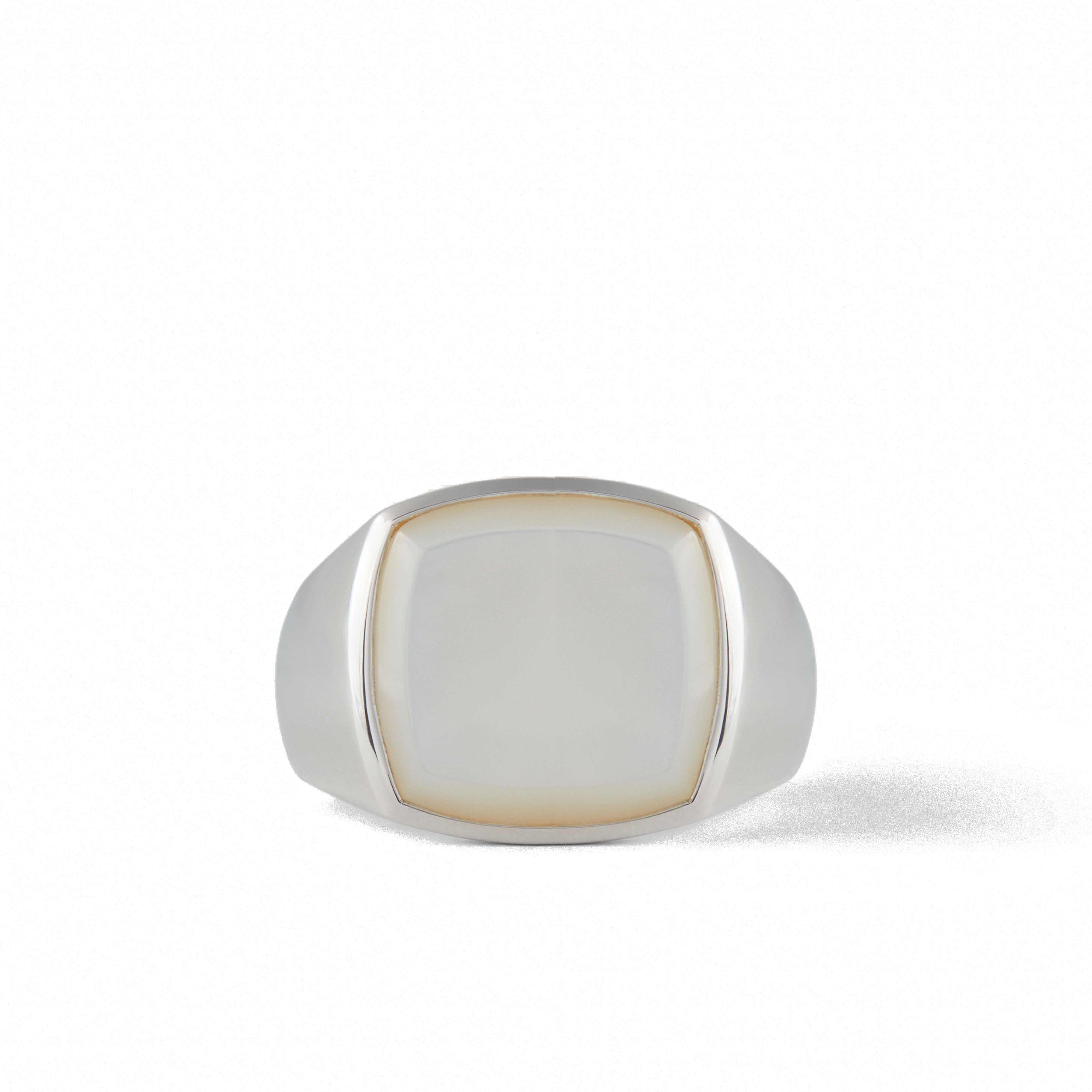 Tom Wood: Cushion White MOP Ring (Silver) | DSML E-SHOP