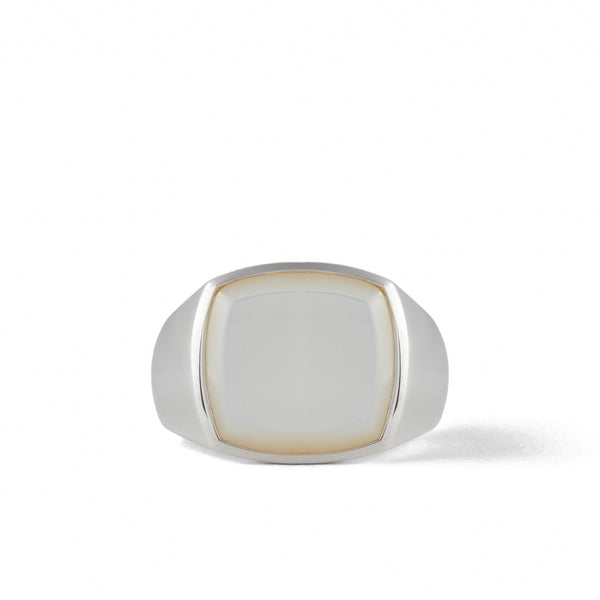 Tom Wood -  Cushion White MOP Ring - (Silver)