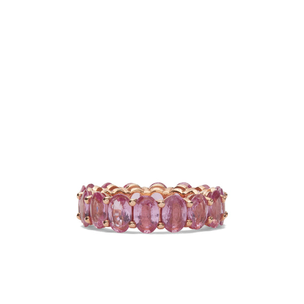 Shay - Oval Pink Sap Eternity Ring - (Rose Gold)
