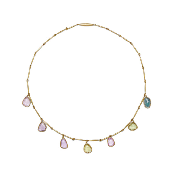 William Welstead - Multi Coloured Sapphire Necklace - (Gold)