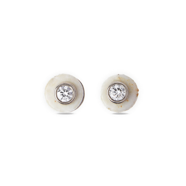 Oktaaf - Revival Single Stud Earrings - (White)