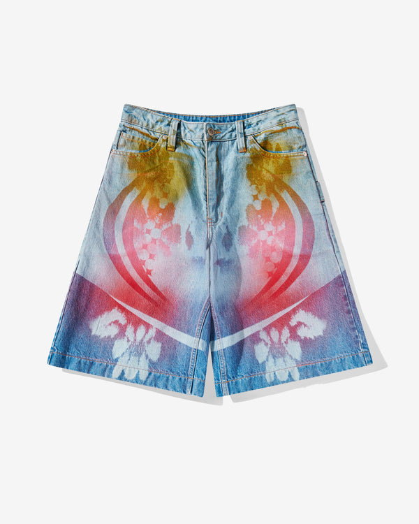 Paolina Russo - Women's Laser Etched Bermudas Shorts - (Blue Denim Rainbow)