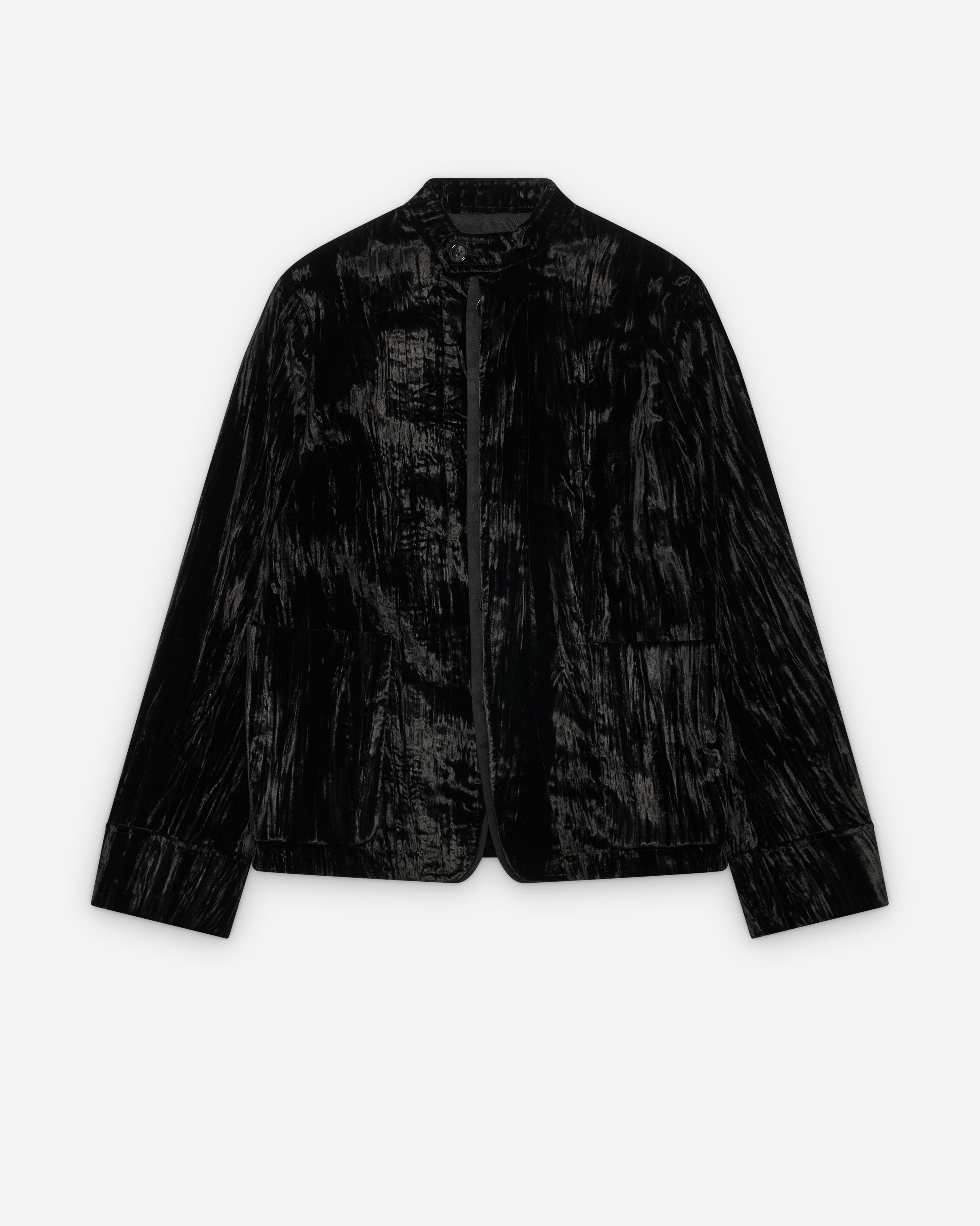Ann Demeulemeester: Women's Zaya Fluid Shirt Jacket (Black) | DSML
