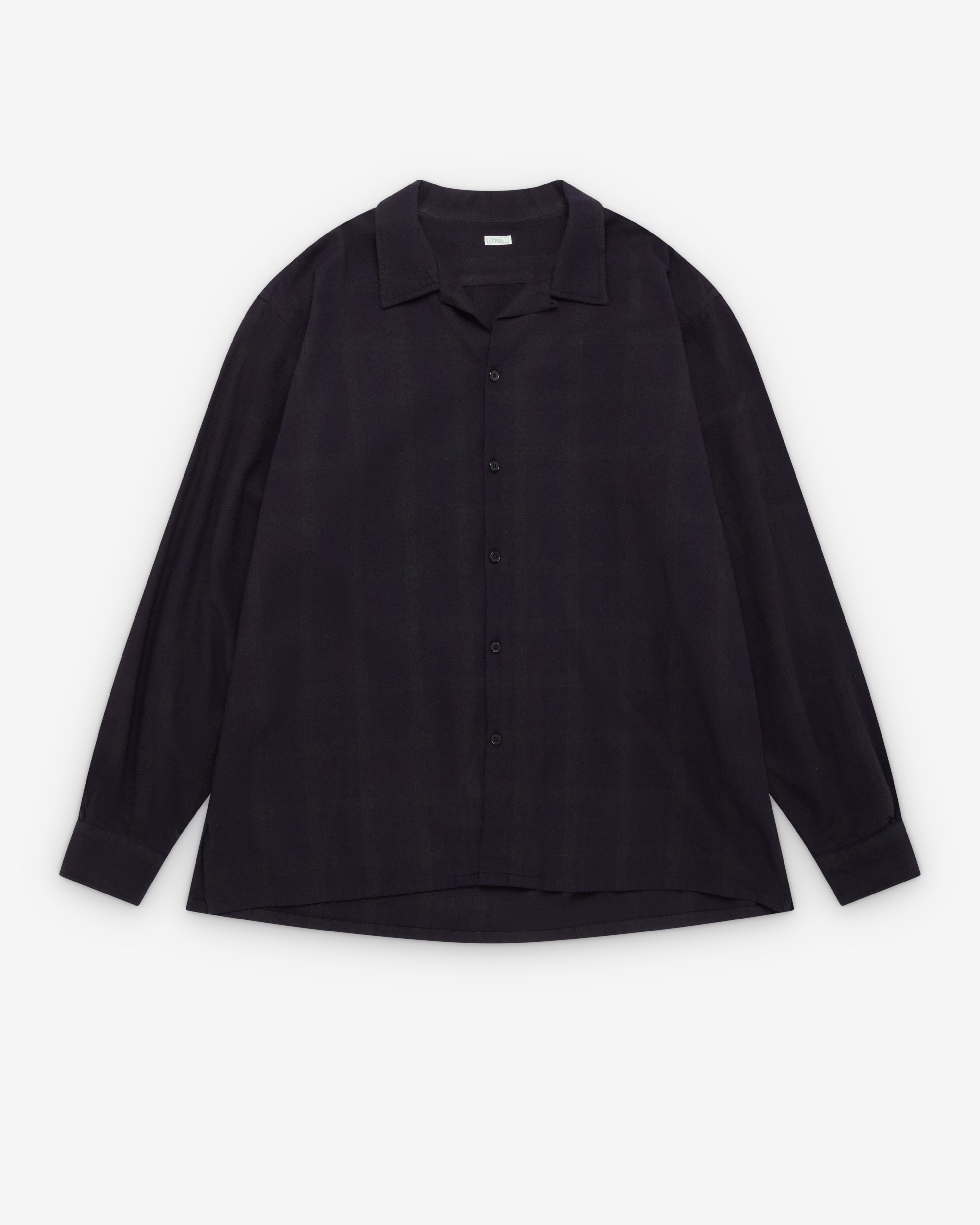 A.Presse: Men's Silk Nep Loop Collar Shirt (Check) | Dover Street