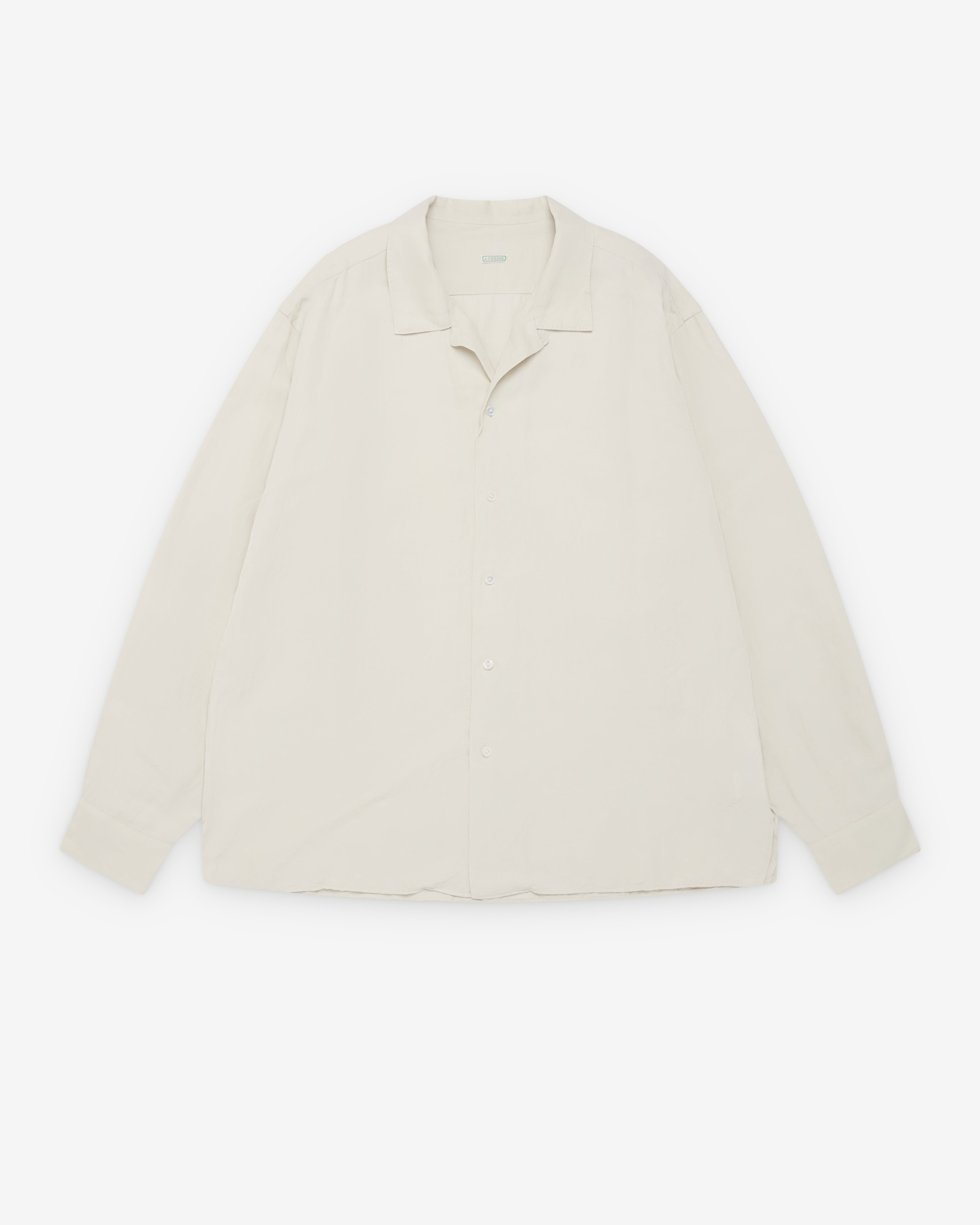 A.Presse: Men's Vintage Open Collar Shirt (Ecru) | Dover Street