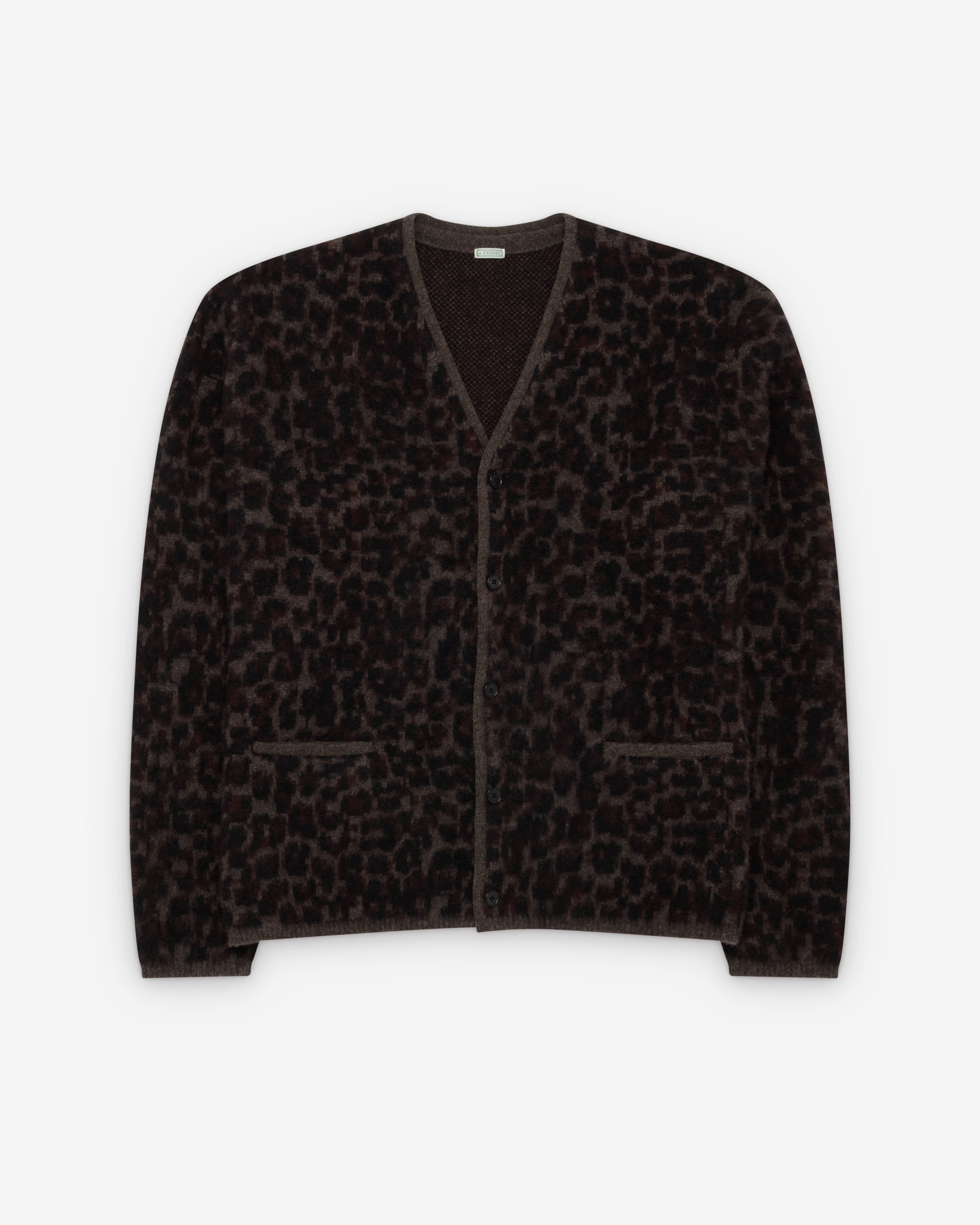 A.Presse: Men's Cashmere Leopard Cardigan (Leopard) | Dover Street