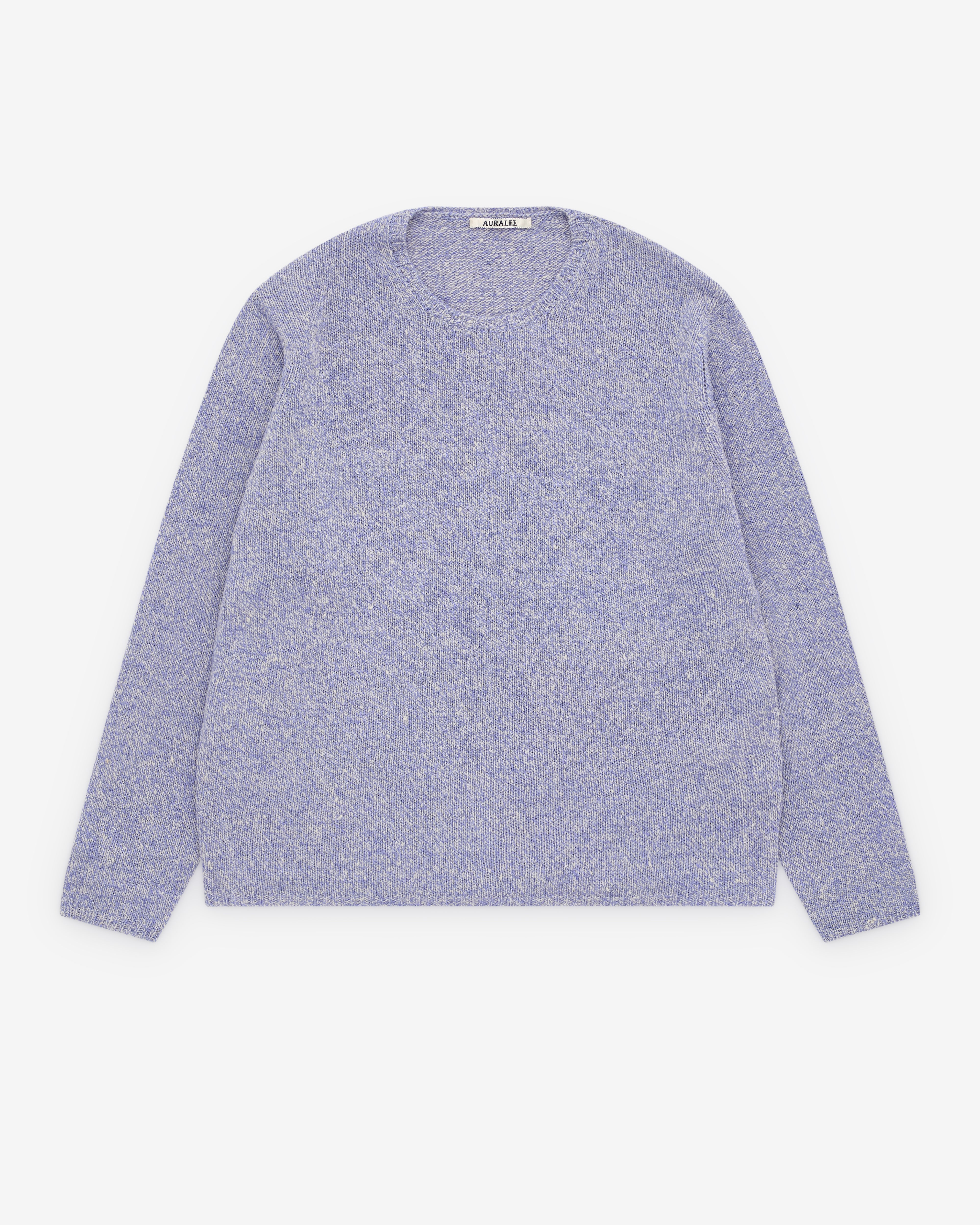 Auralee: Men's Airy Silk Wool Knit Pull Over (Light Purple) | DSML