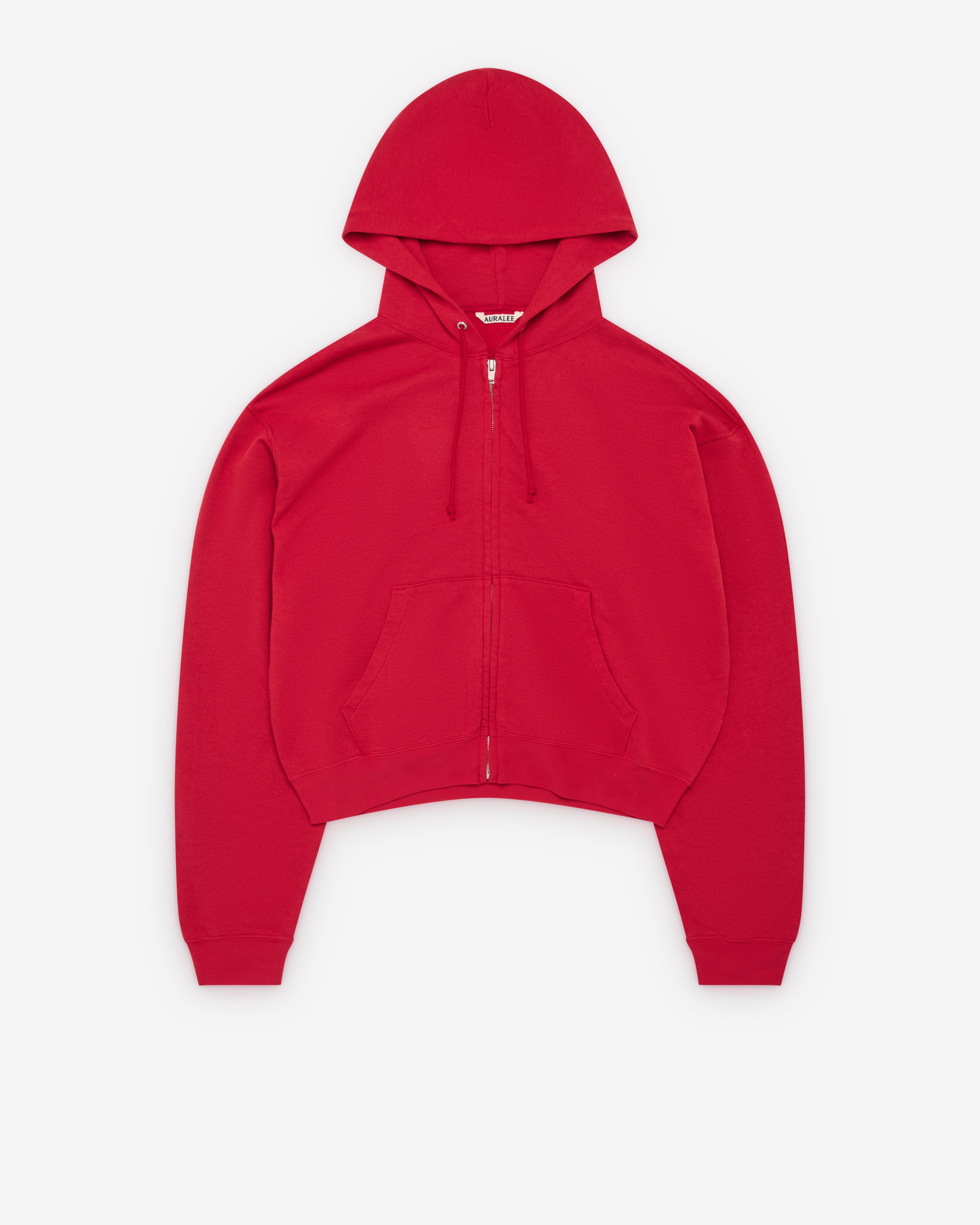 Auralee: Men's High Twist Light Zip Hoodie (Red) | Dover Street