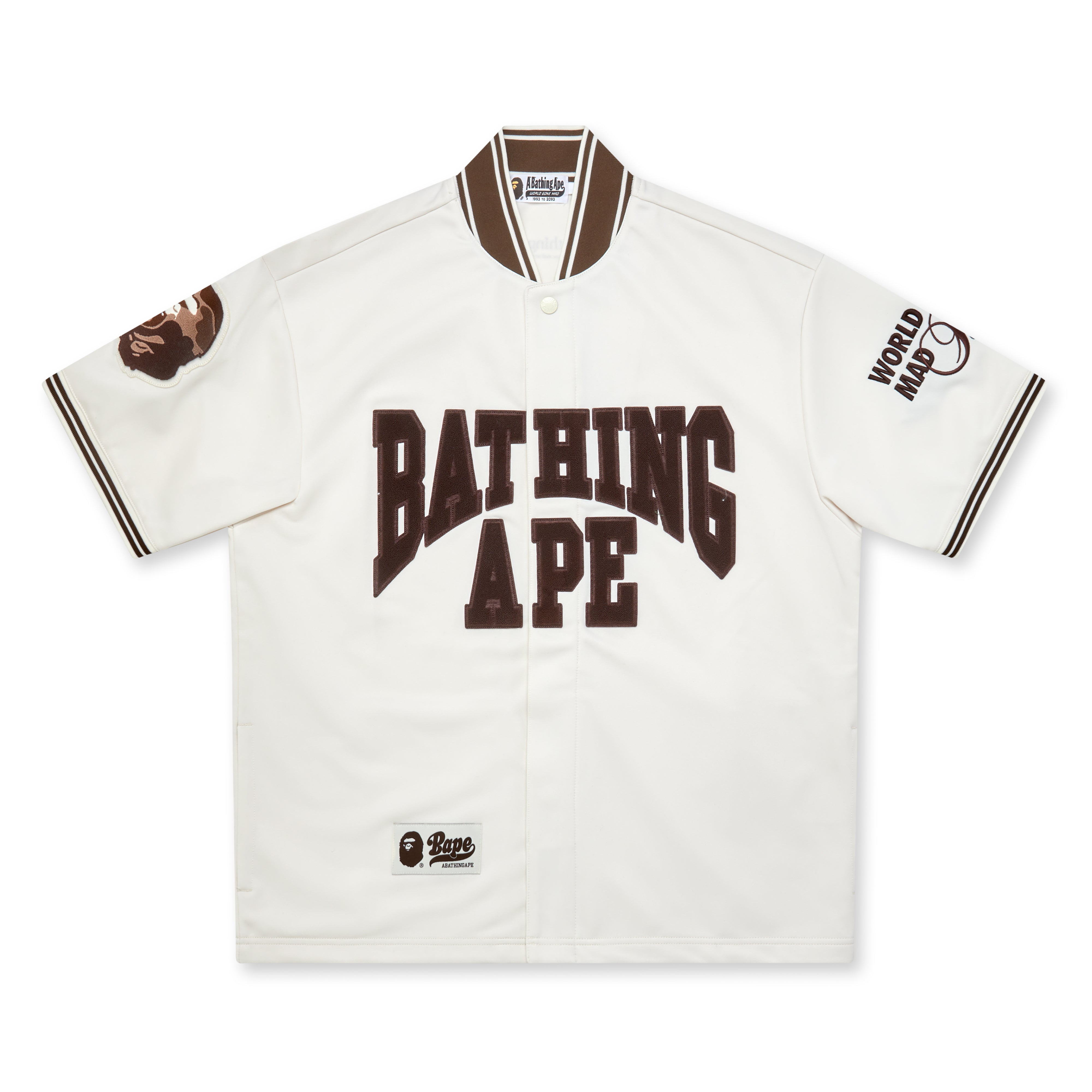 A Bathing Ape Baseball Jersey S/S Shirt 'Ivory' - 001SRJ801051I