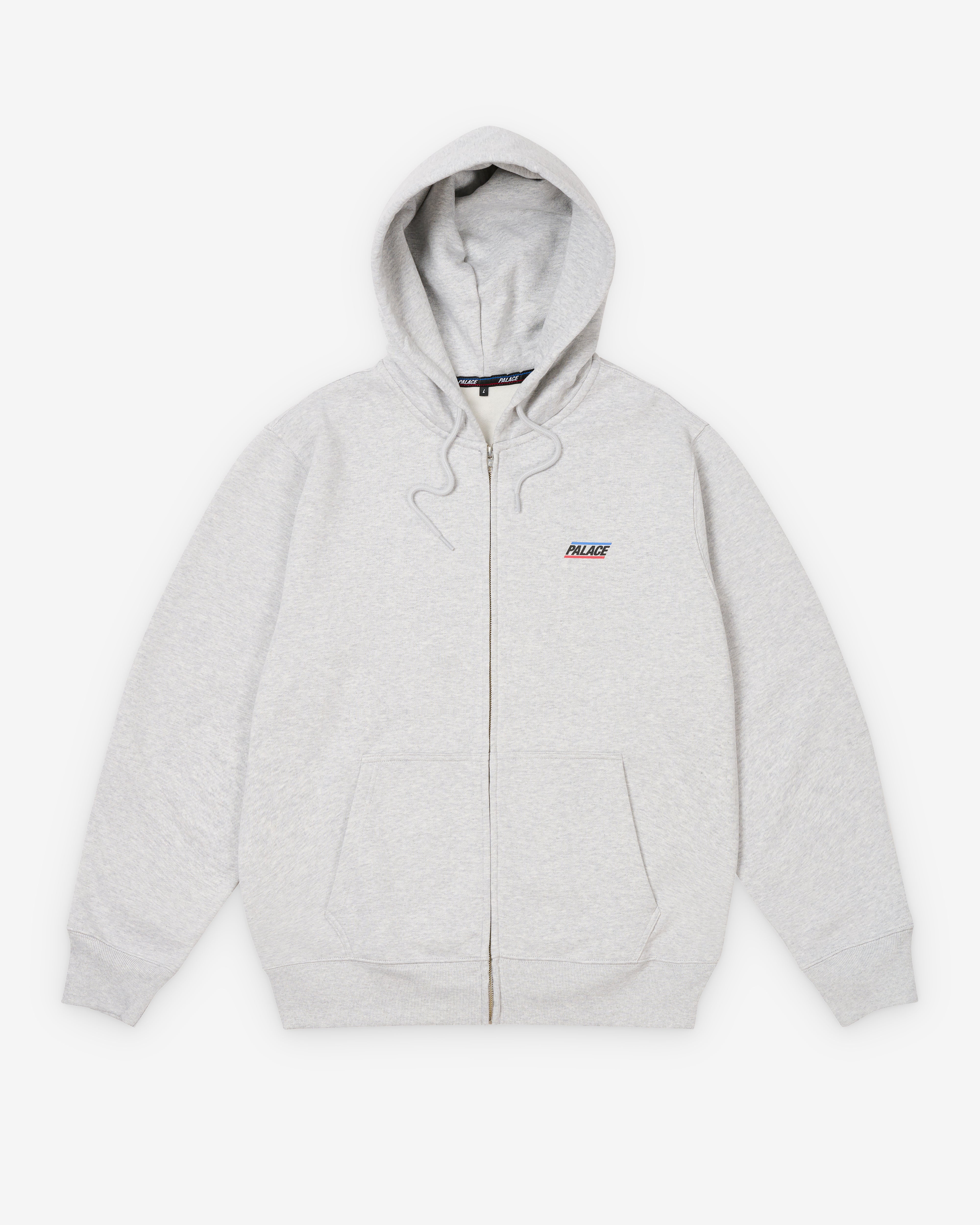 Palace: Men's Basically A Zip Hood (Grey Marl) | Dover Street