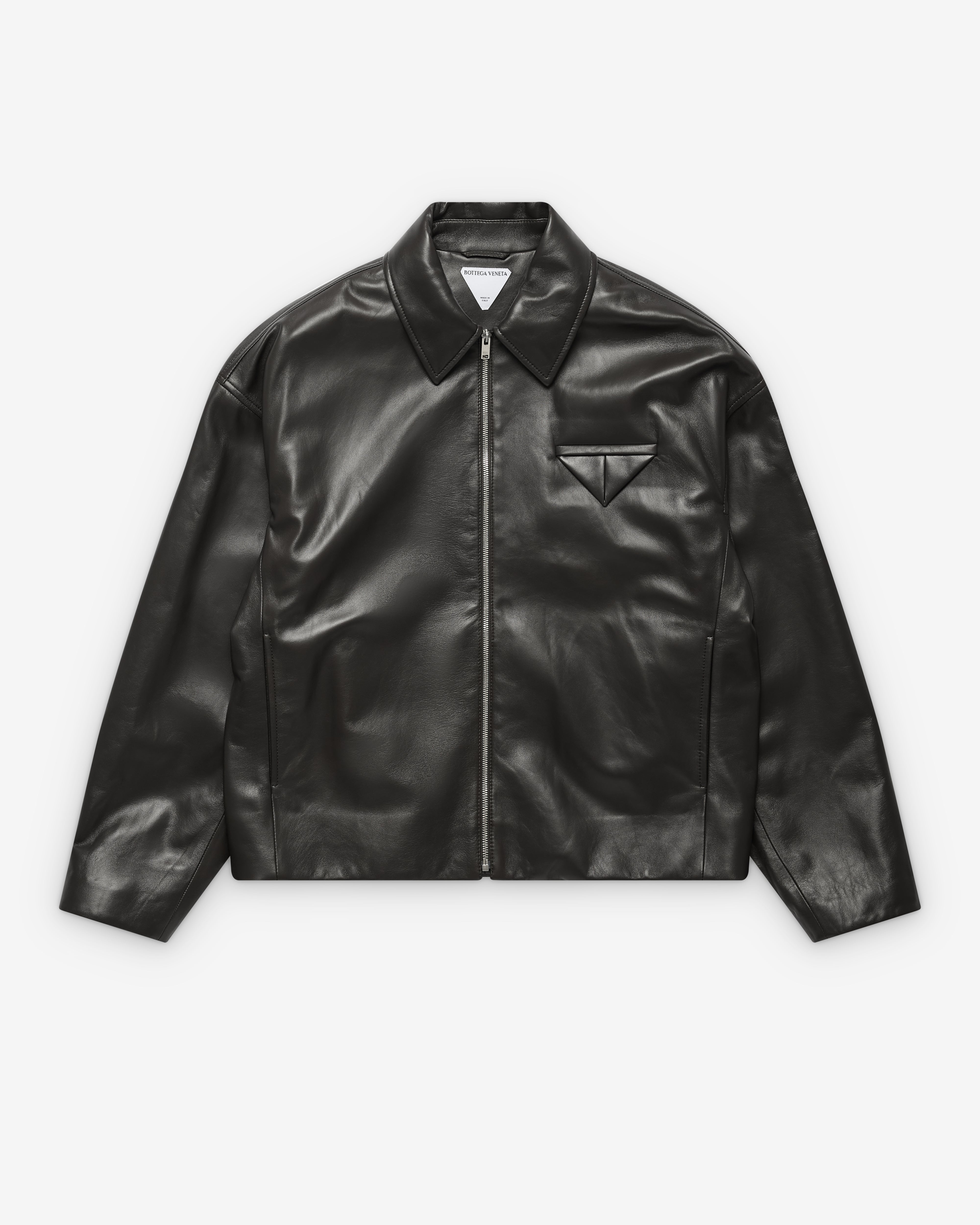 Bottega Veneta: Men's Shiny Leather Blouson (Fondant) | Dover