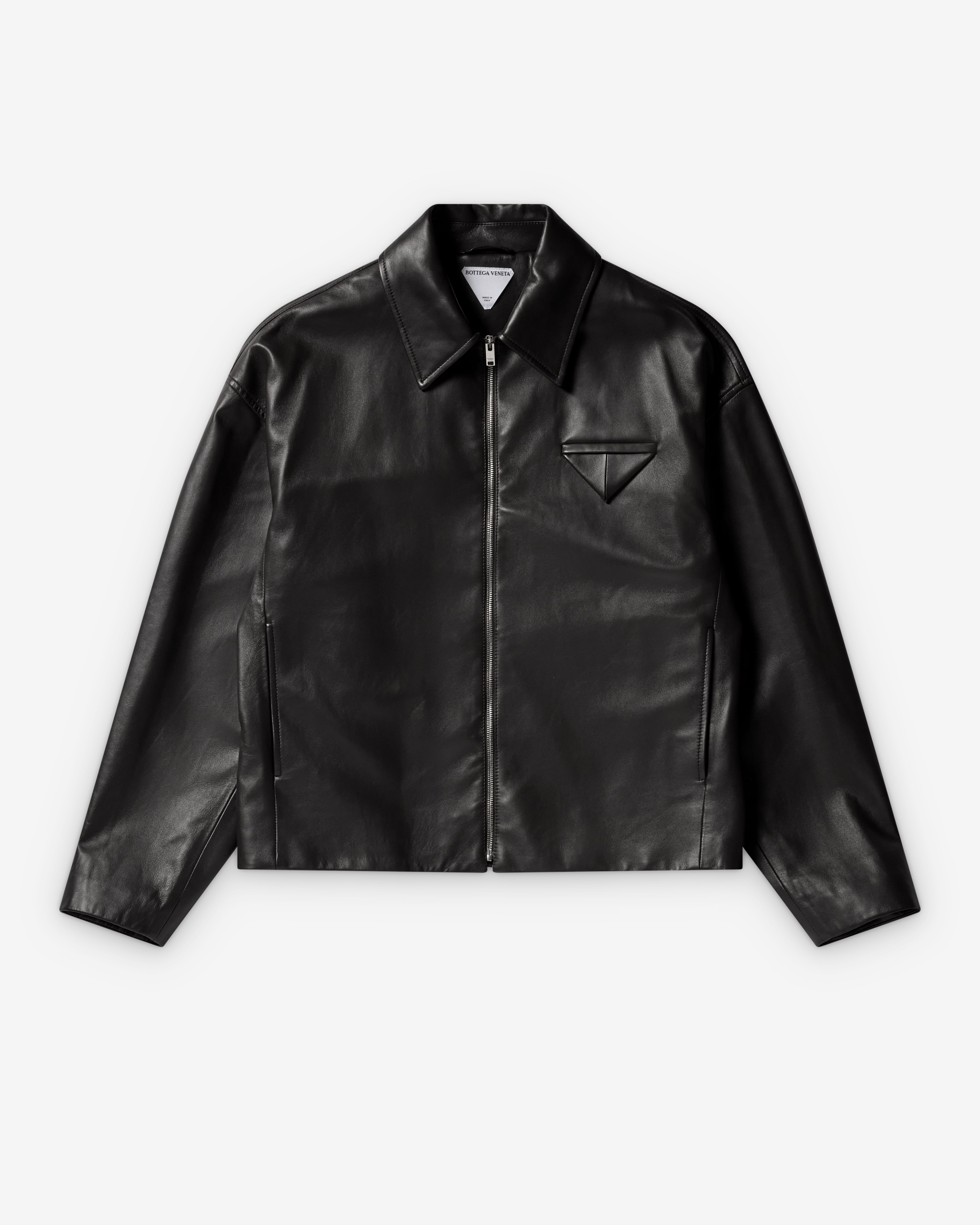 Bottega Veneta: Men's Shiny Leather Blouson (Fondant) | Dover