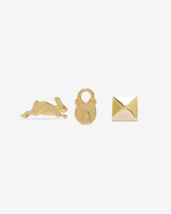 Bunney -  Set Of 3 Icon Earrings - (Yellow Gold)
