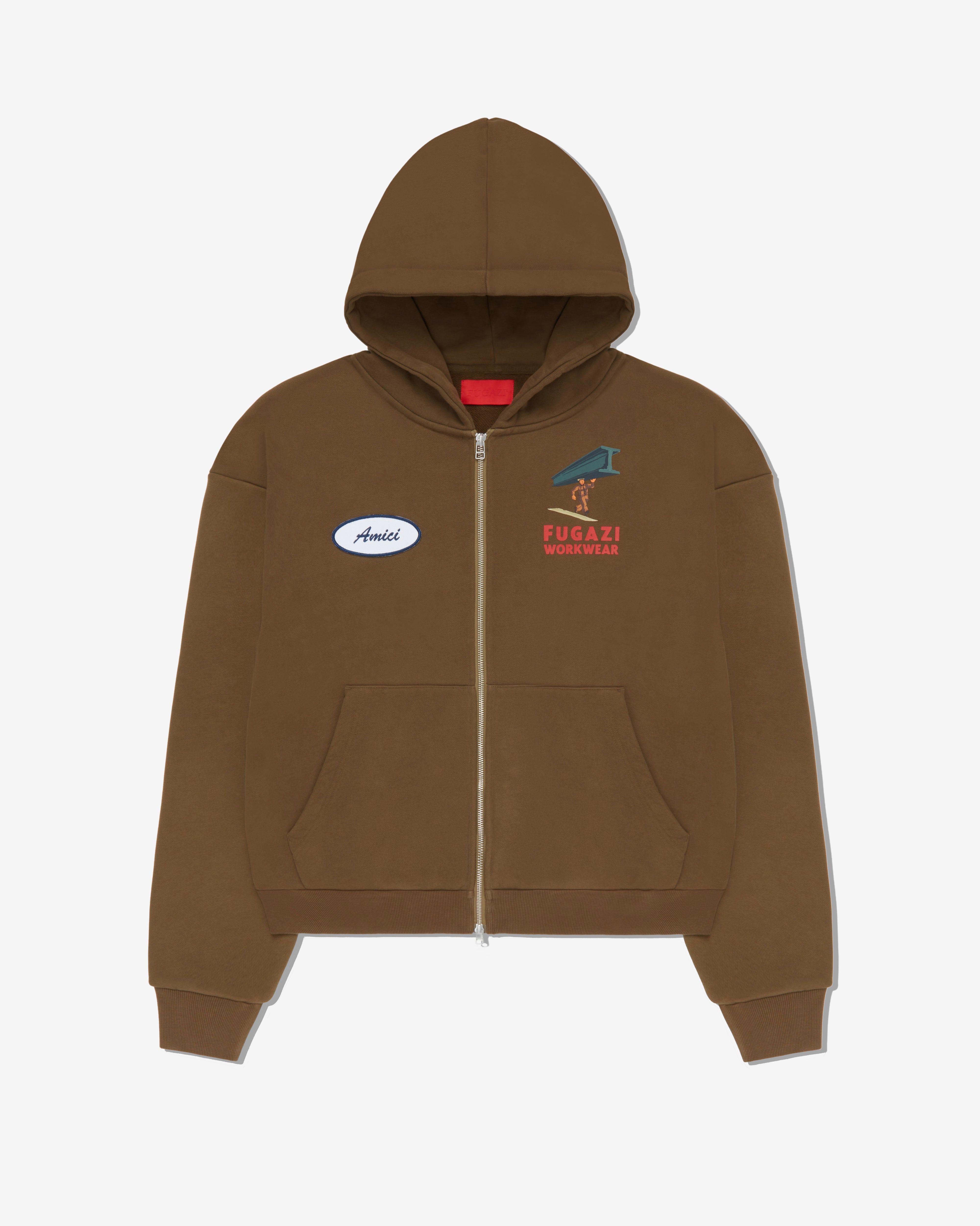 Fugazi: Men's Beam Hoodie (Brown) | Dover Street Market London
