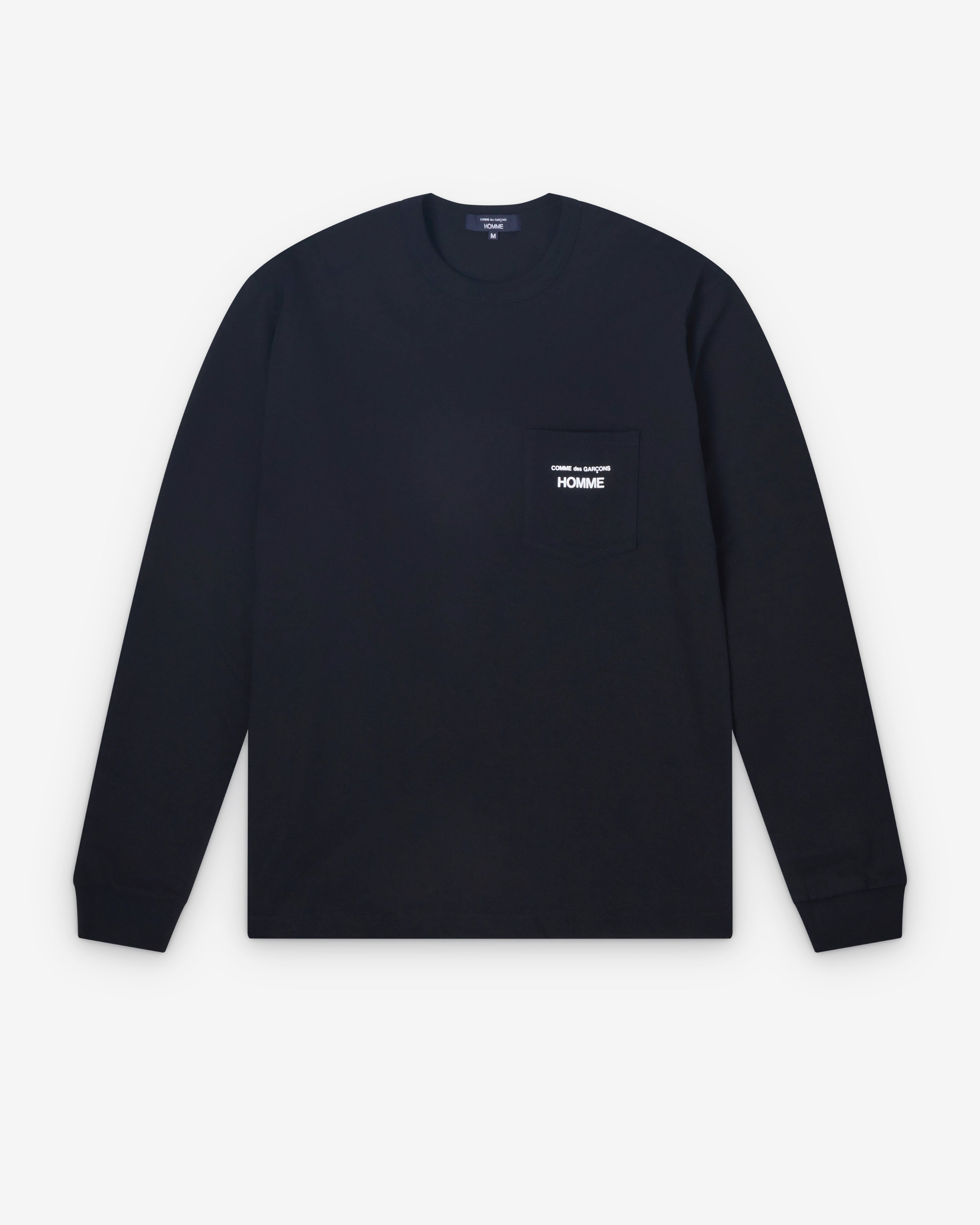 CDG Homme: Men's Long Sleeve Logo T-Shirt (Black) | Dover Street