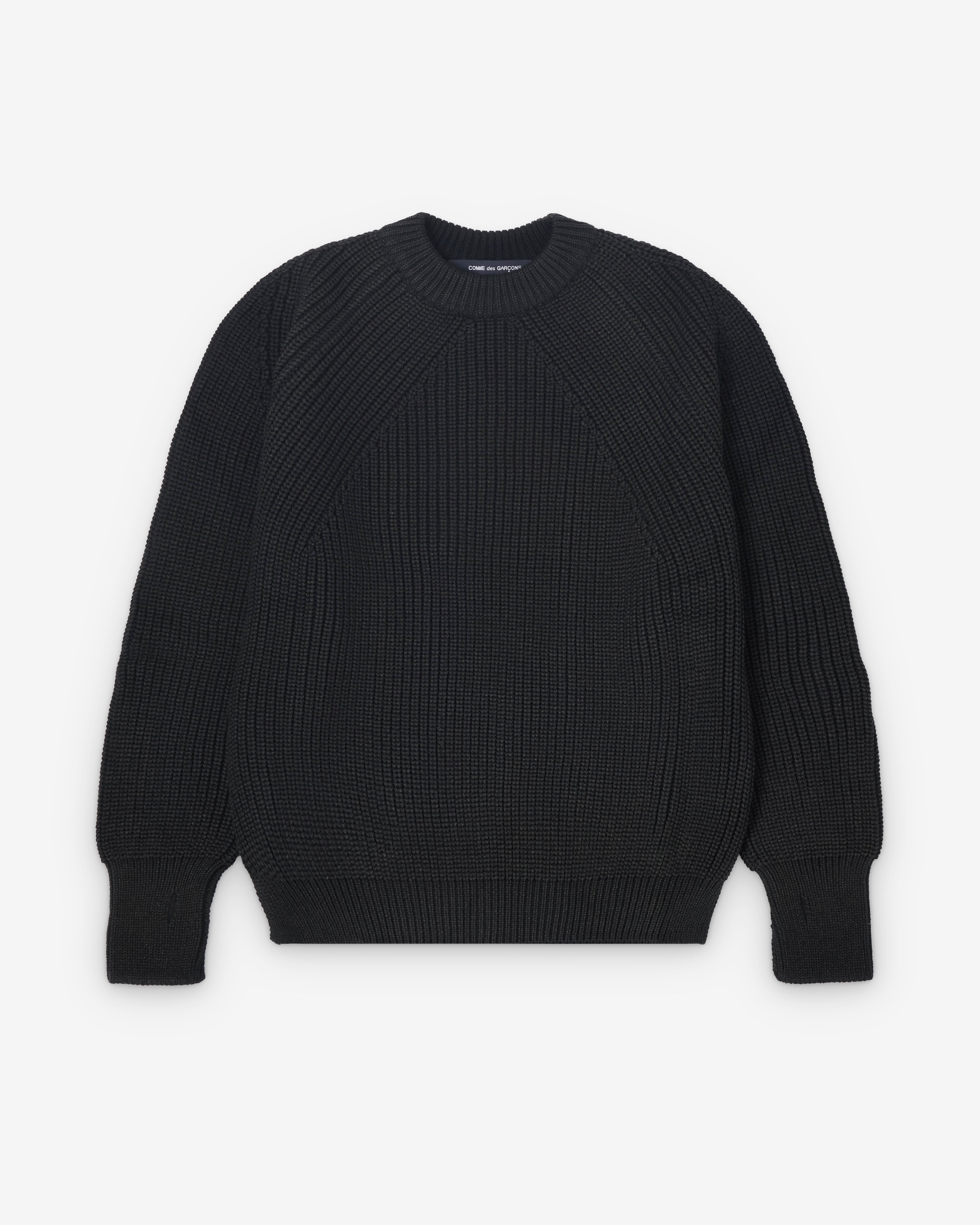 CDG Homme: Men's Ribbed Crew Sweater (Black) | Dover Street Market