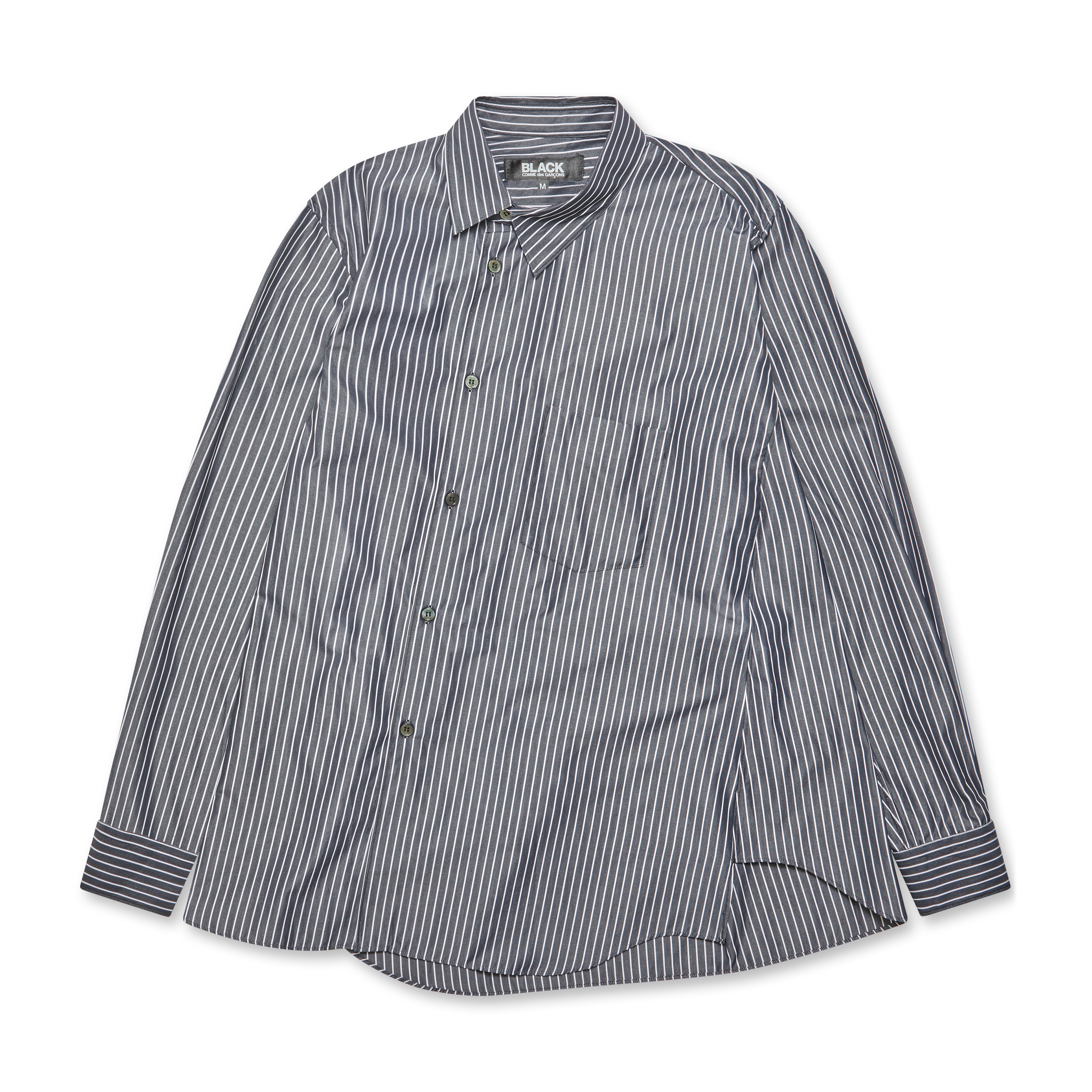 BLACK COMME des GARÇONS TWISTED SHIRT BLACK Comme des Garçons: Twisted Placket Shirt (Grey/White