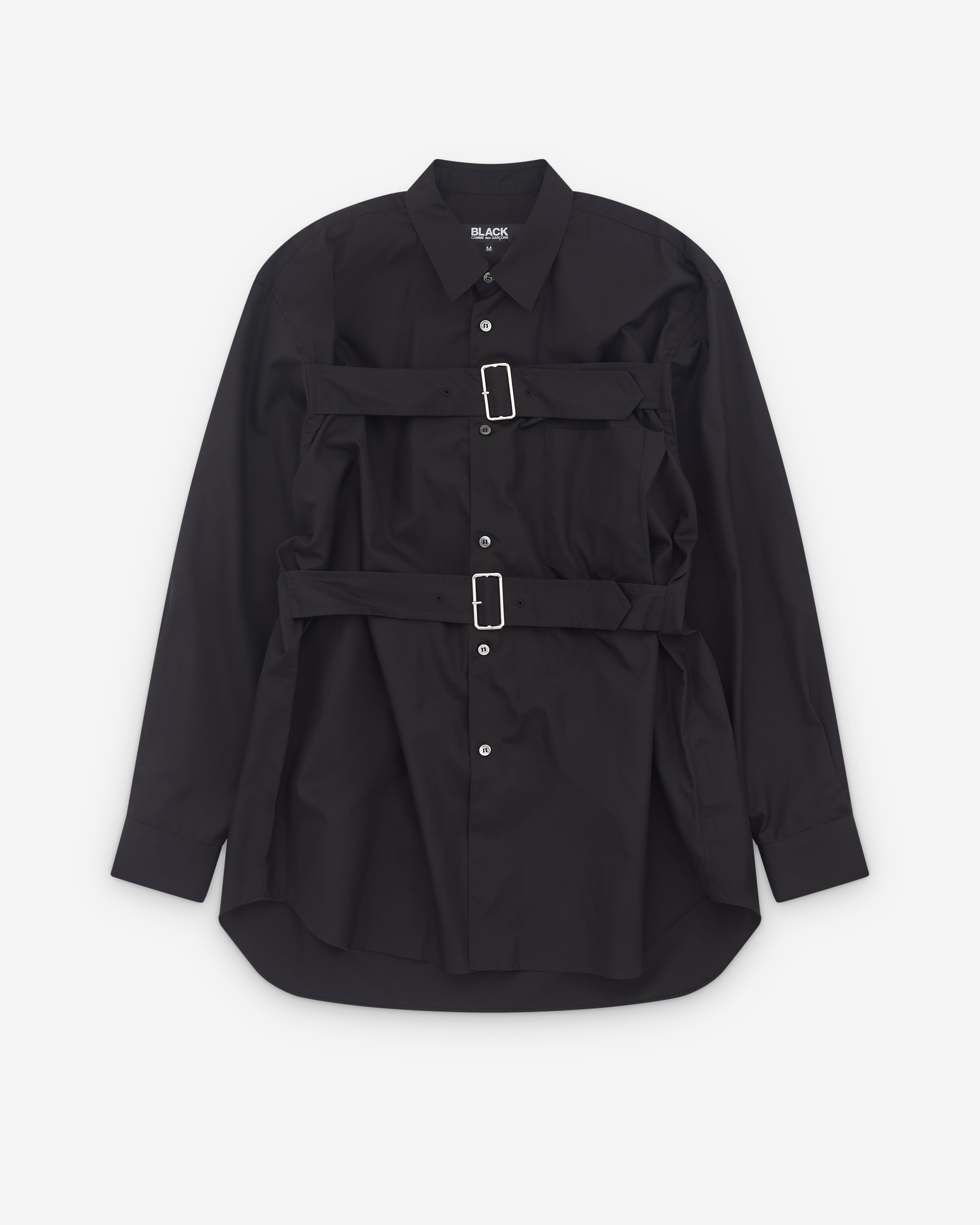 Black Comme des Garçons: Double Buckle Shirt (Black) | DSML