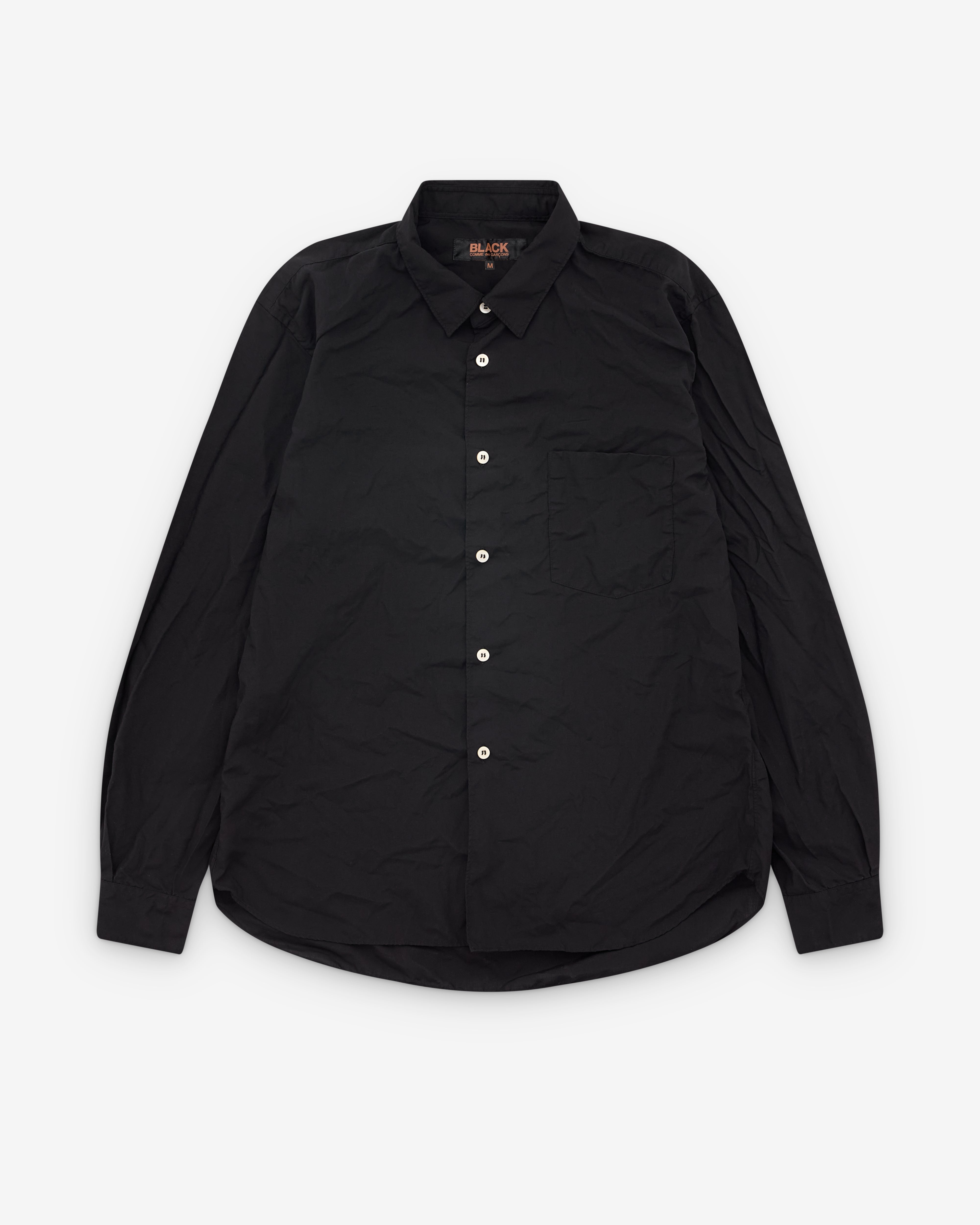 Black Comme des Garçons: Creased Shirt (Black) | Dover Street