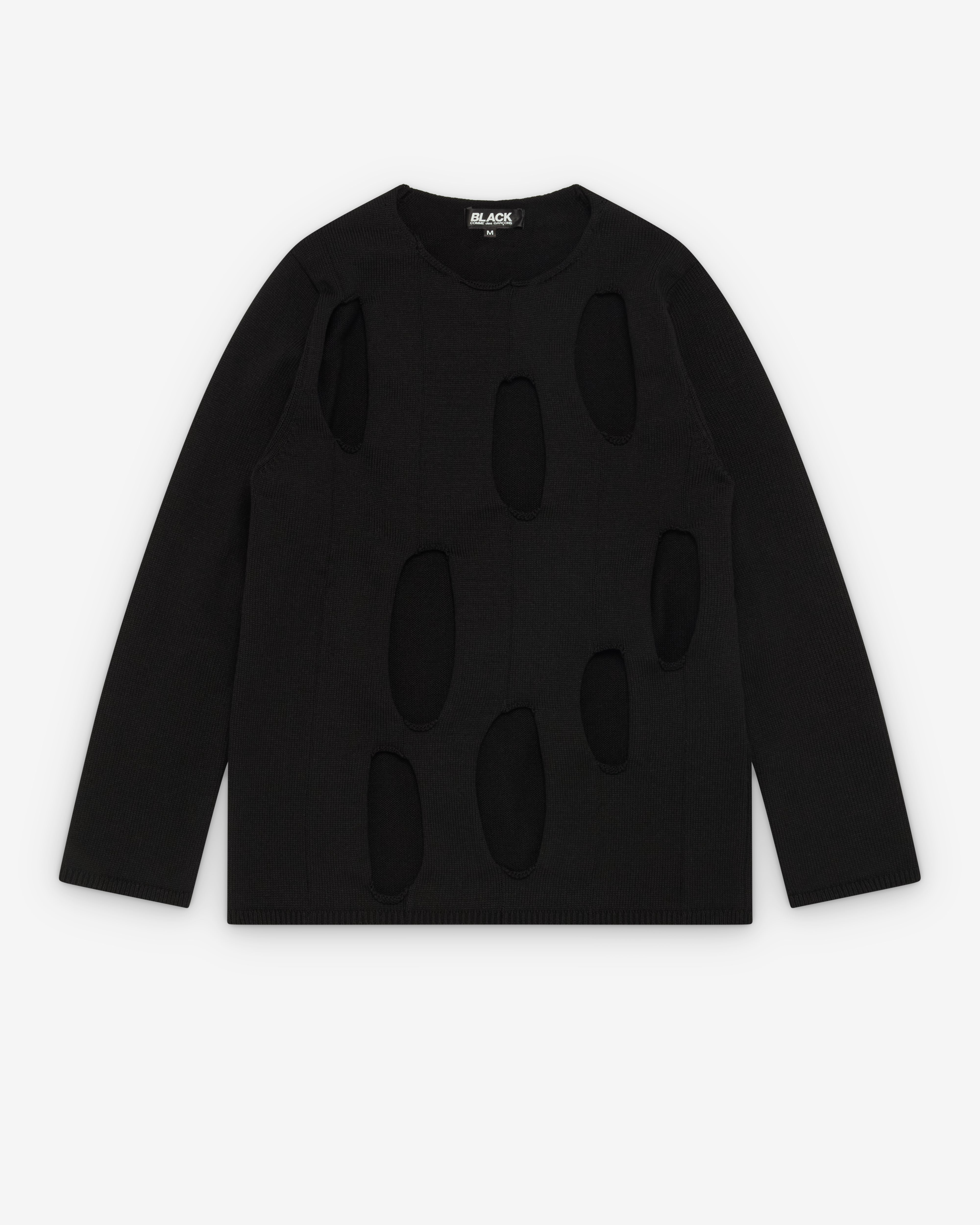 Black Comme des Garçons: Cut Out Sweater (Black) | Dover Street