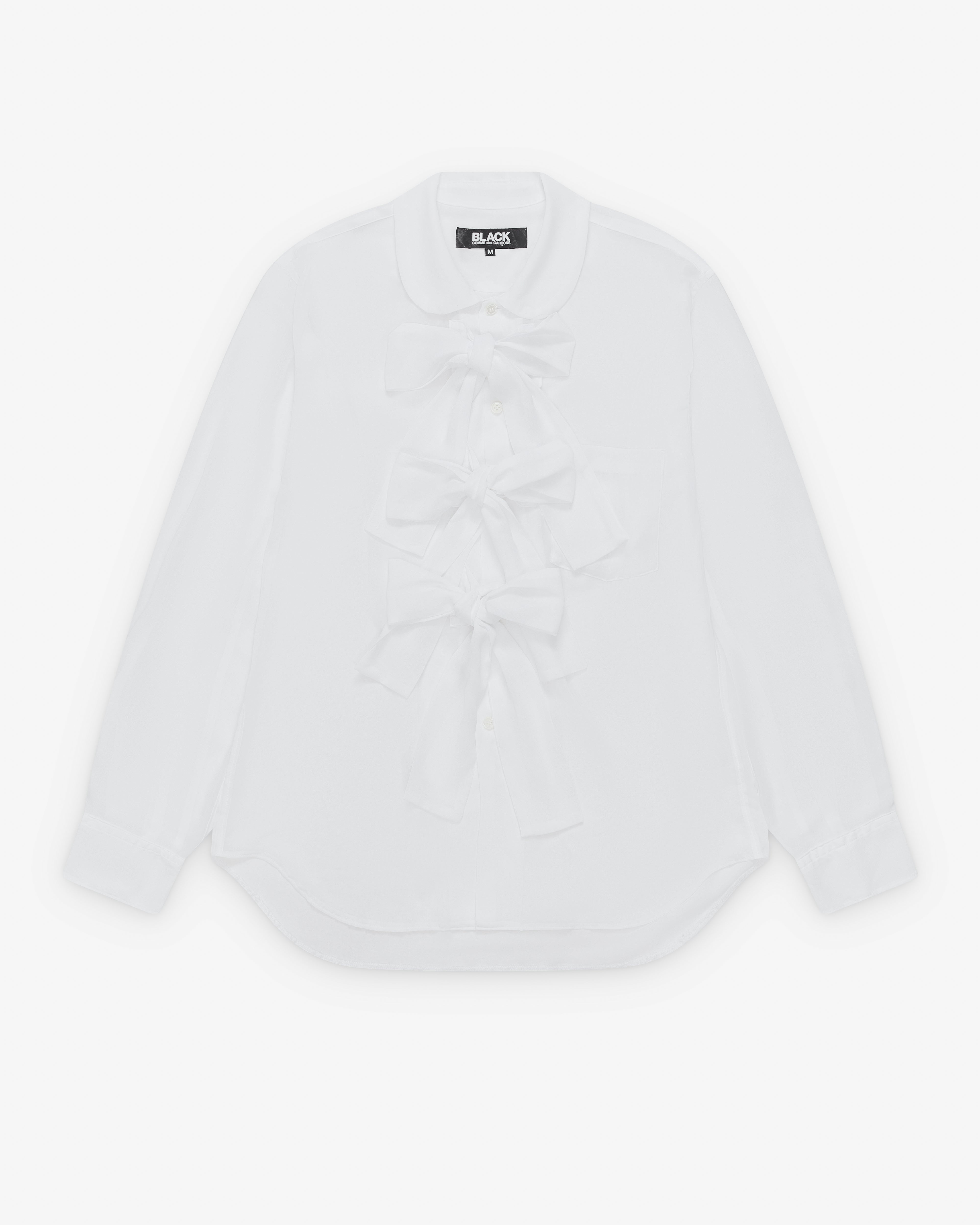 Black Comme des Garçons: Bow Front Shirt (White) | Dover Street