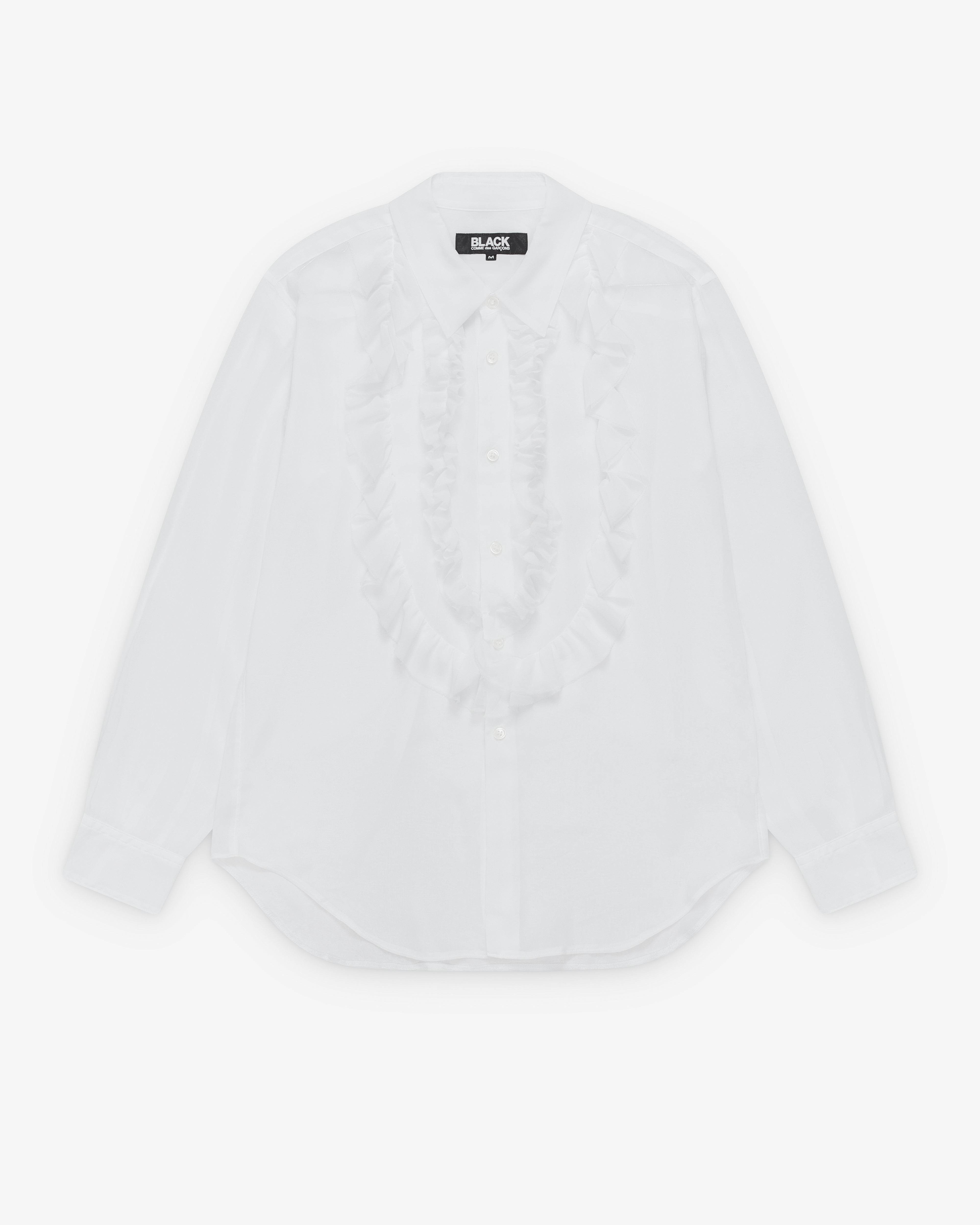 Black Comme des Garçons: Ruffle Shirt (White) | Dover Street