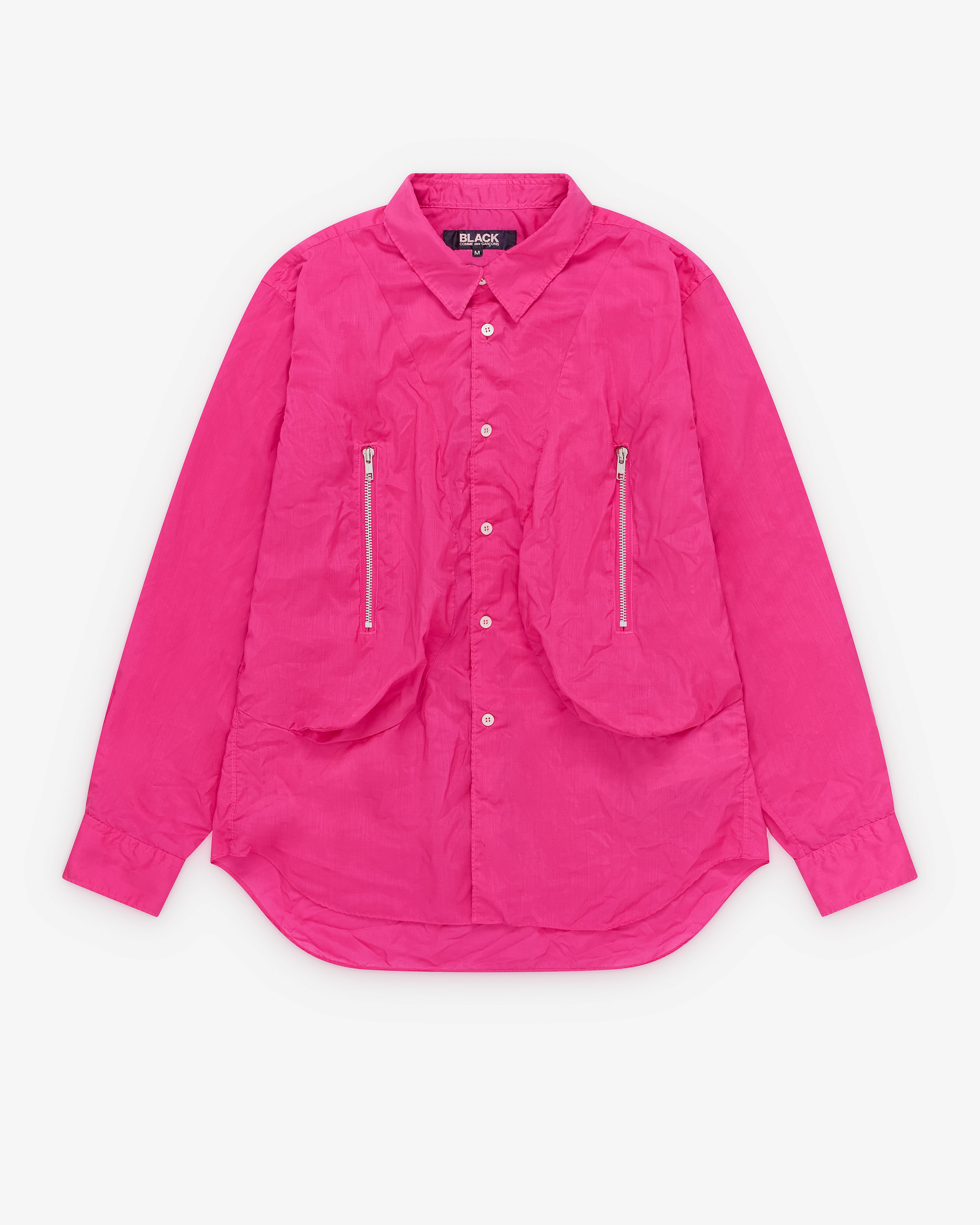 Black Comme des Garçons: Zip Pocket Shirt (Pink) | Dover Street
