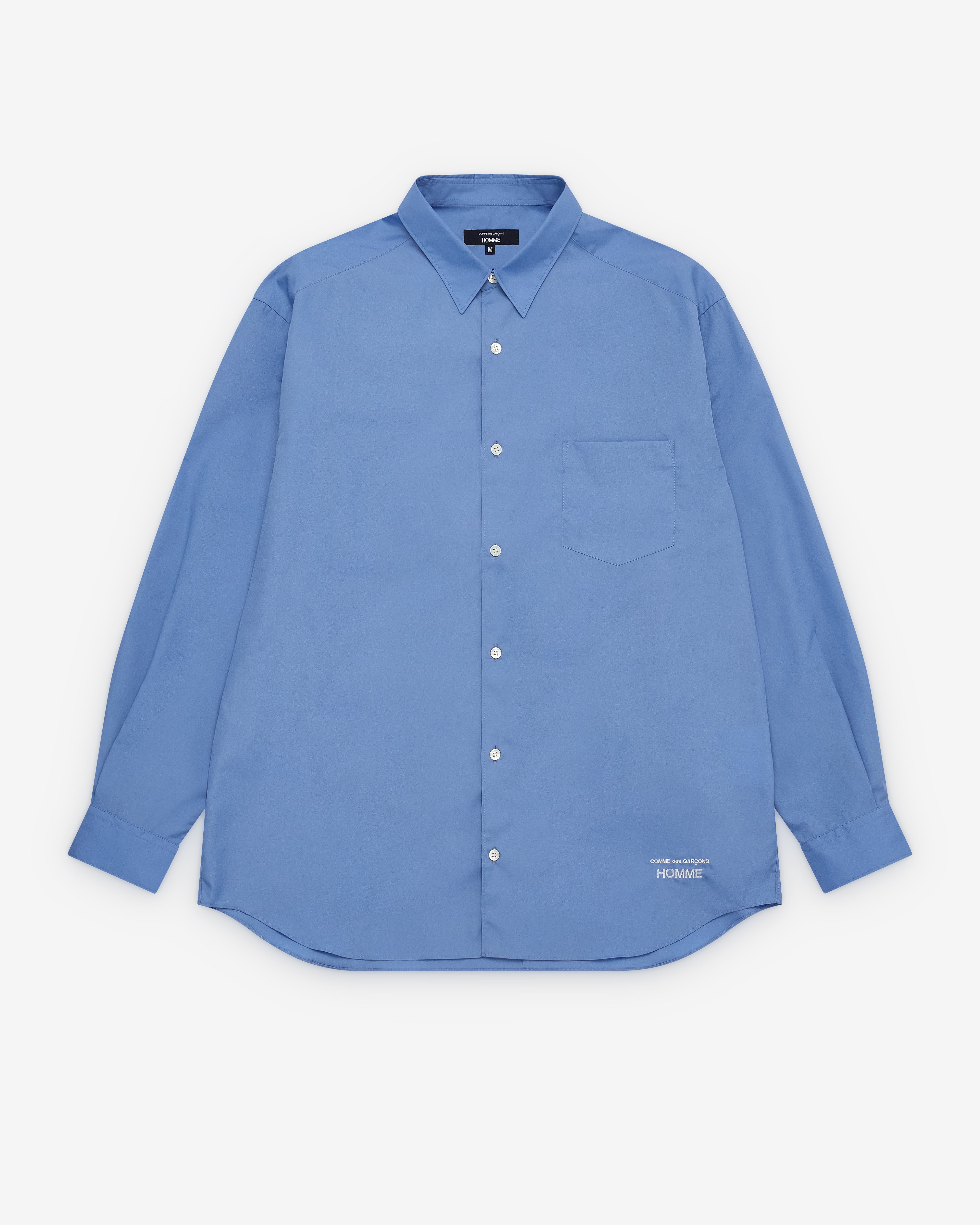 CDG Homme: Men's Logo Shirt (Blue) | Dover Street Market London