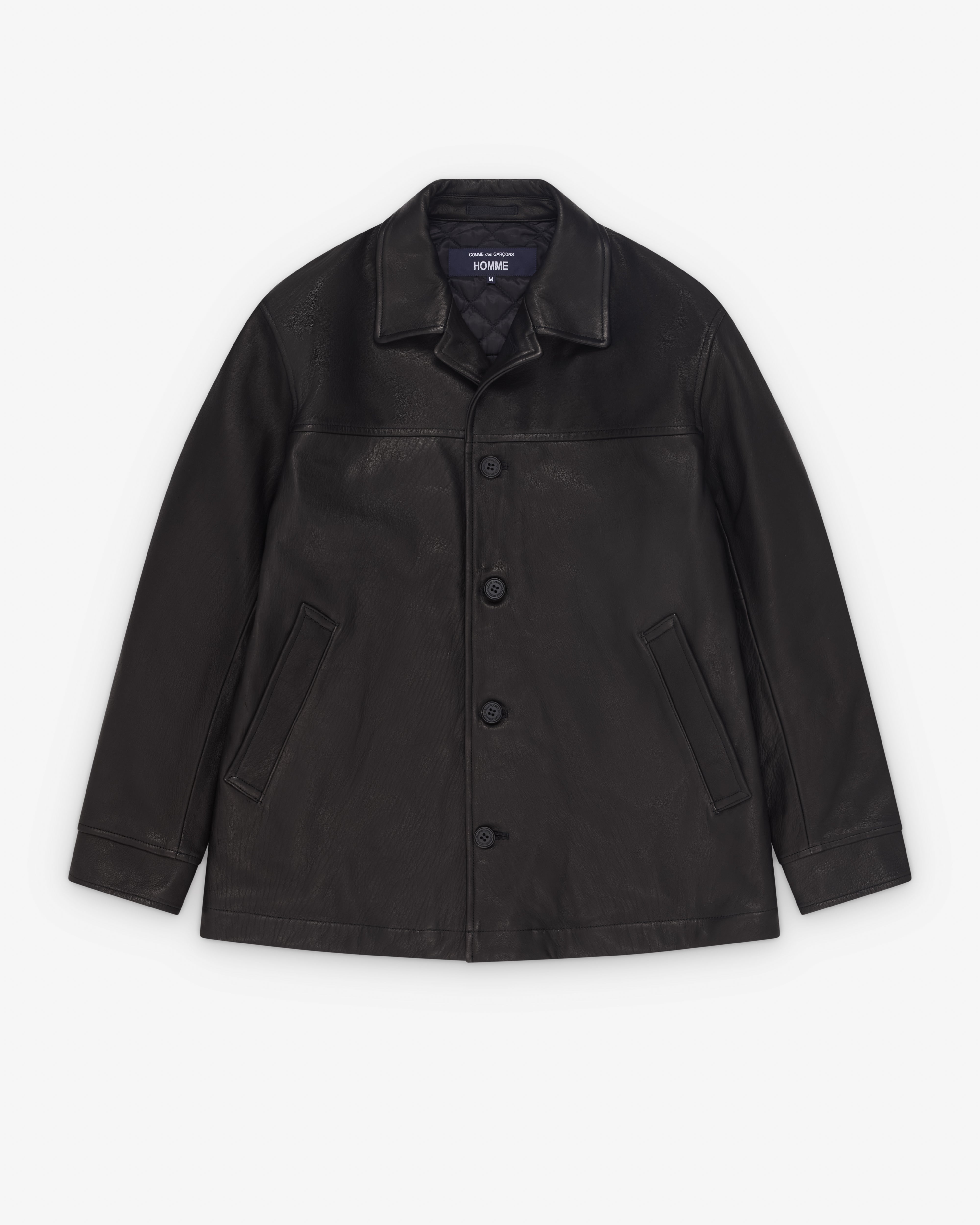 CDG Homme: Men's Deer Skin Leather Jacket (Black) | Dover Street