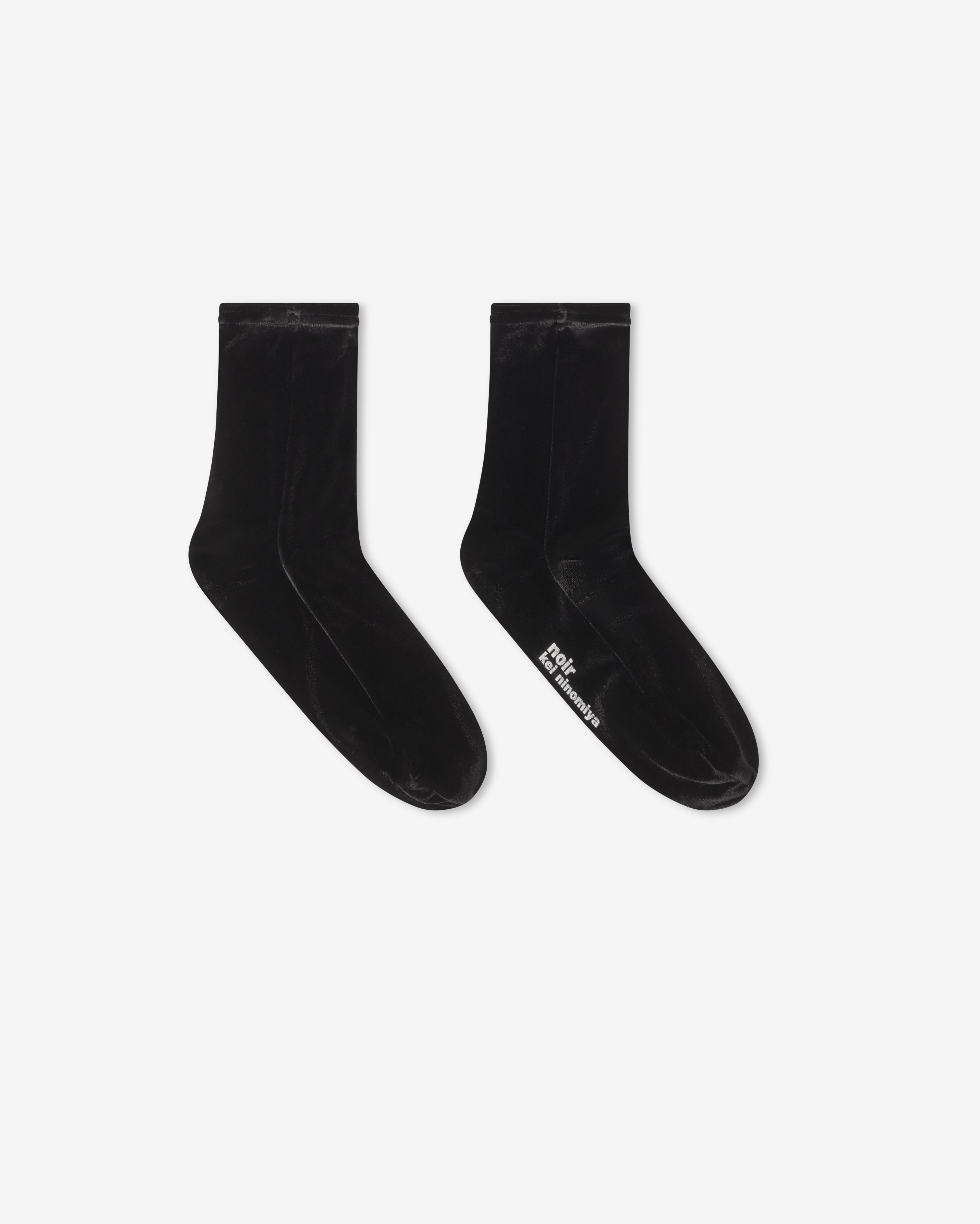 Noir Kei Ninomiya: Women's Velour Short Socks (Black) | Dover