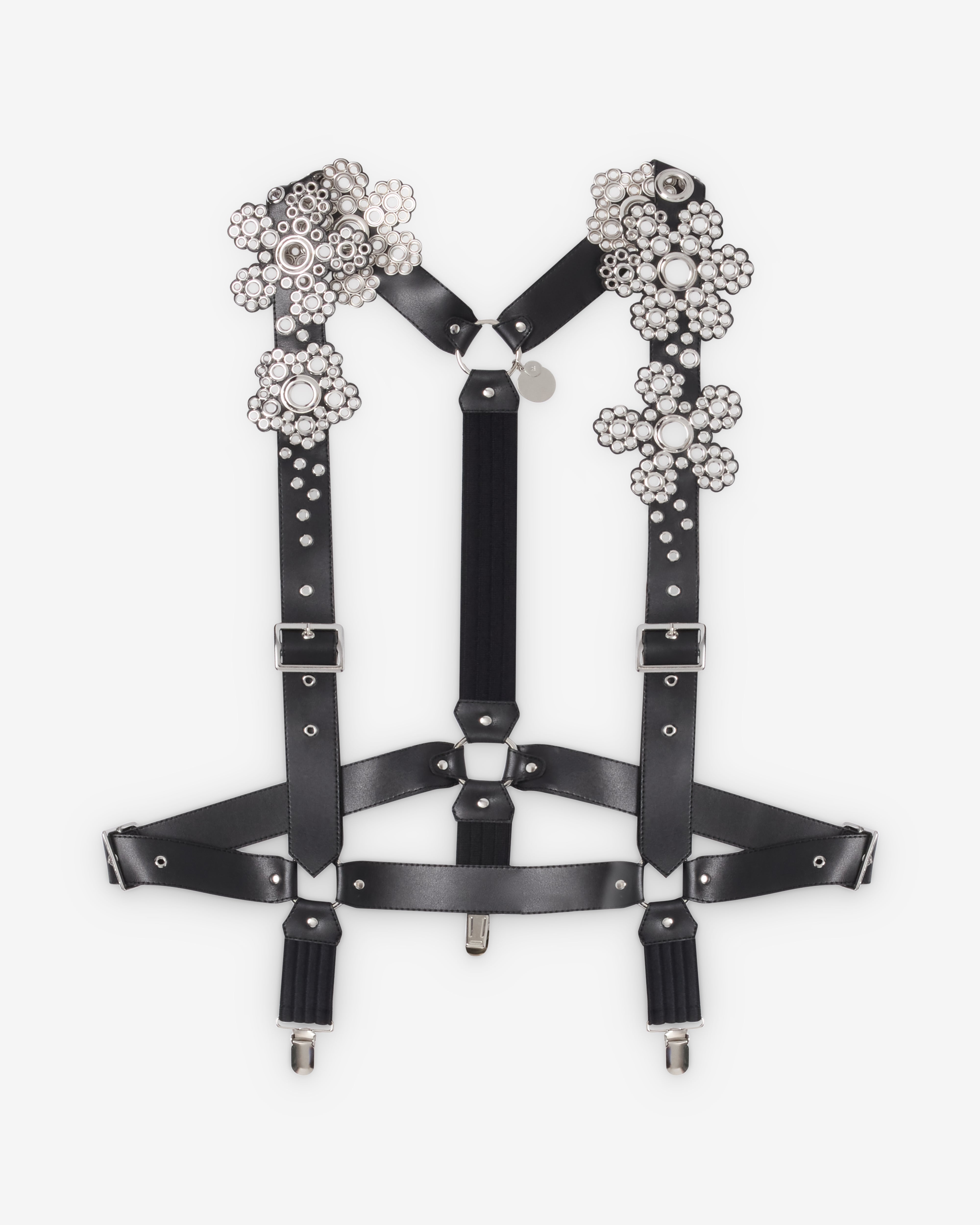 Noir Kei Ninomiya: Women's Floral Suspender Vest (Black) | Dover