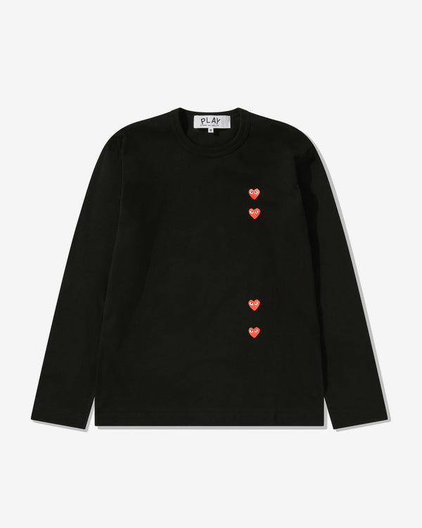 Play - Multi Red Heart Longsleeve T-Shirt - (Black)