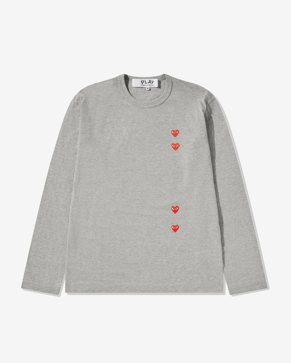 Play - Multi Red Heart Longsleeve T-Shirt - (Grey)