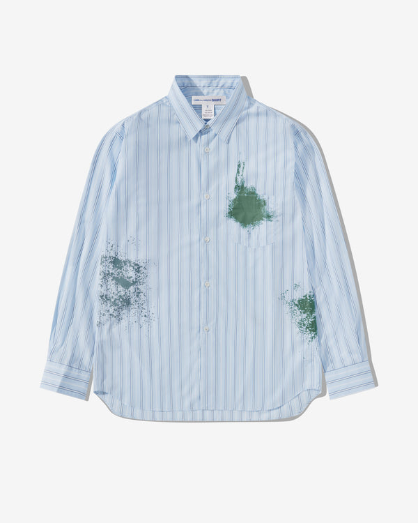 CDG Shirt - Men's Cotton Poplin Garment Printed Shirt - (Stripe)