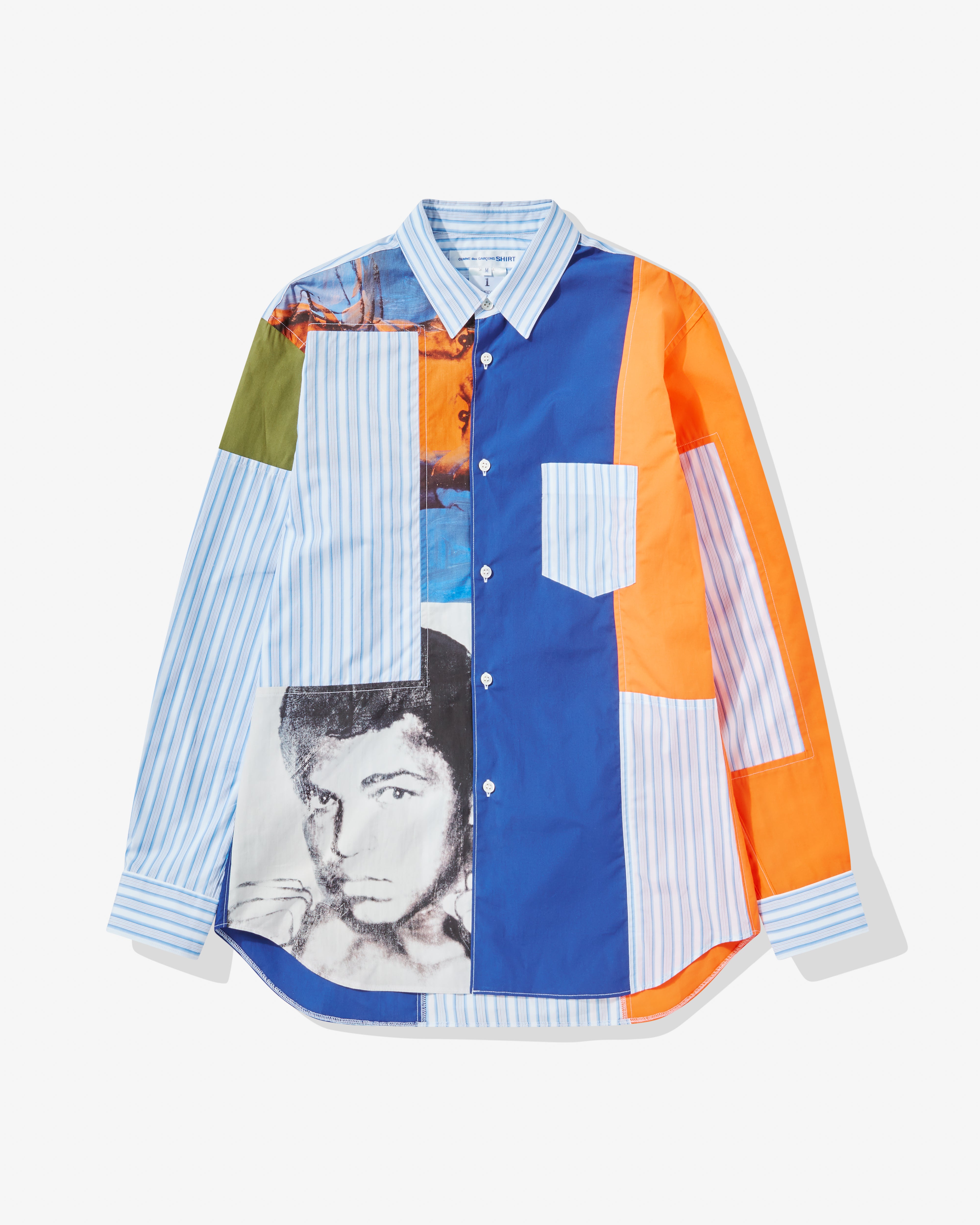 CDG Shirt: Andy Warhol Men's Cotton Stripe Shirt (Print L-2) | DSML 