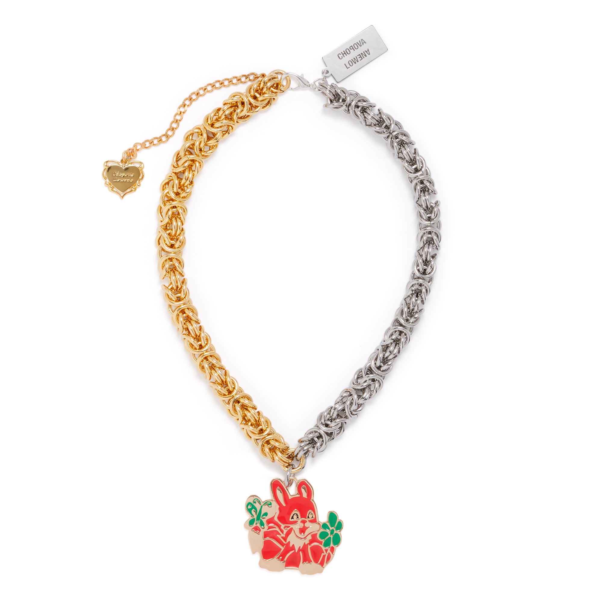 Chopova Lowena - Women's Bunny Gold Silver Necklace - (Silver/Gold ...