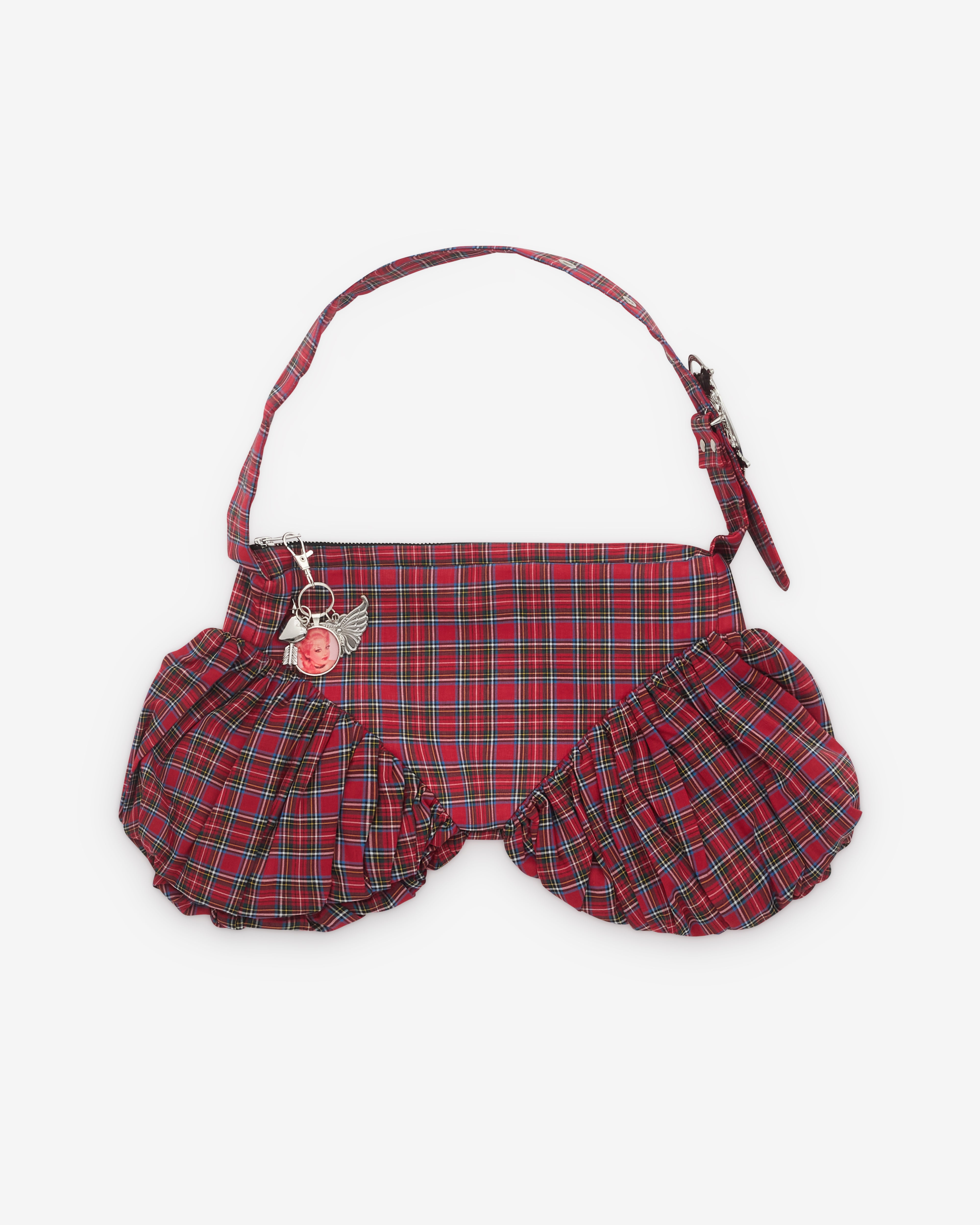 Chopova Lowena: Women's Camille Tartan Bag (Red) | Dover Street