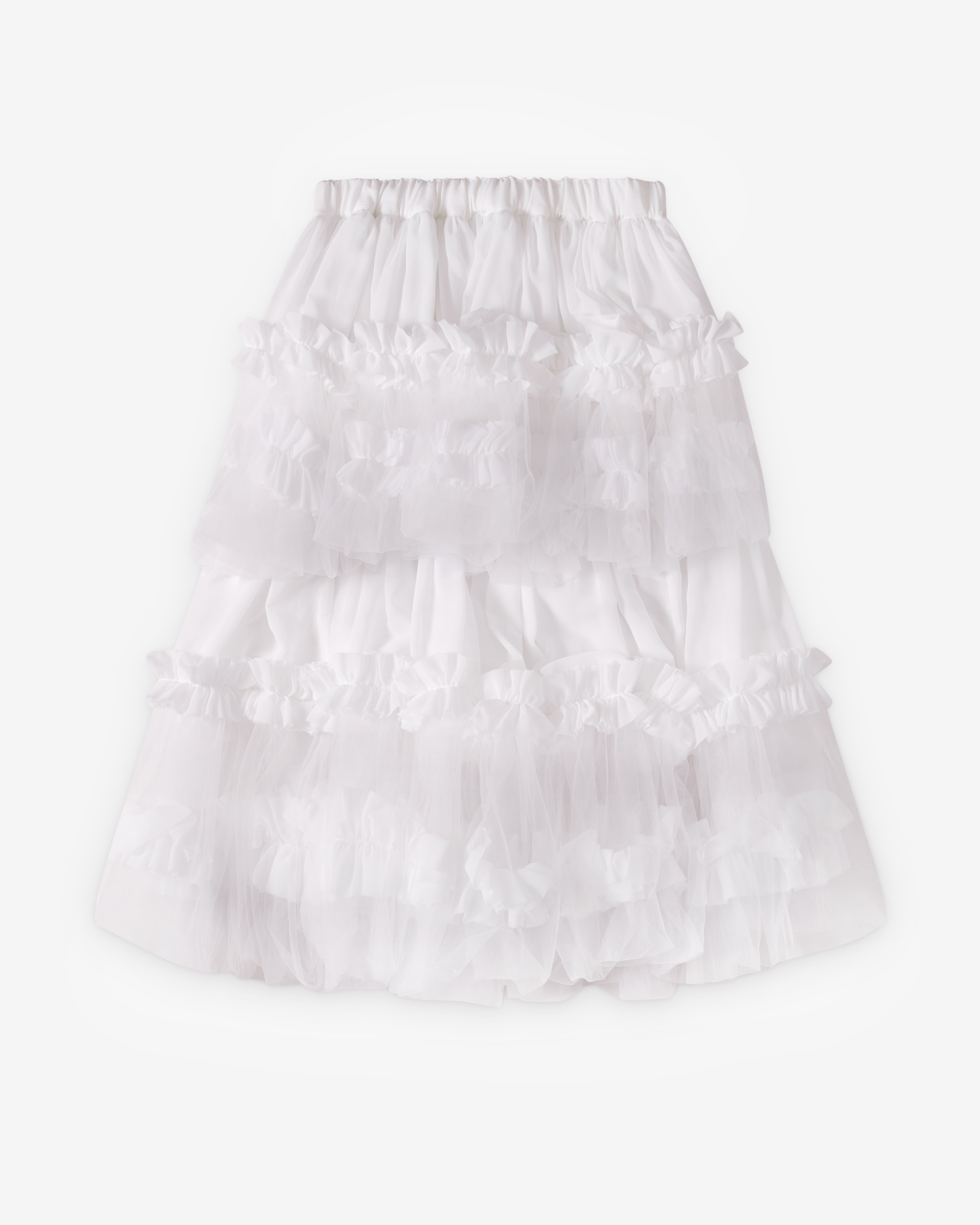 Noir Kei Ninomiya: Women's Tiered Tulle Skirt (White) | Dover
